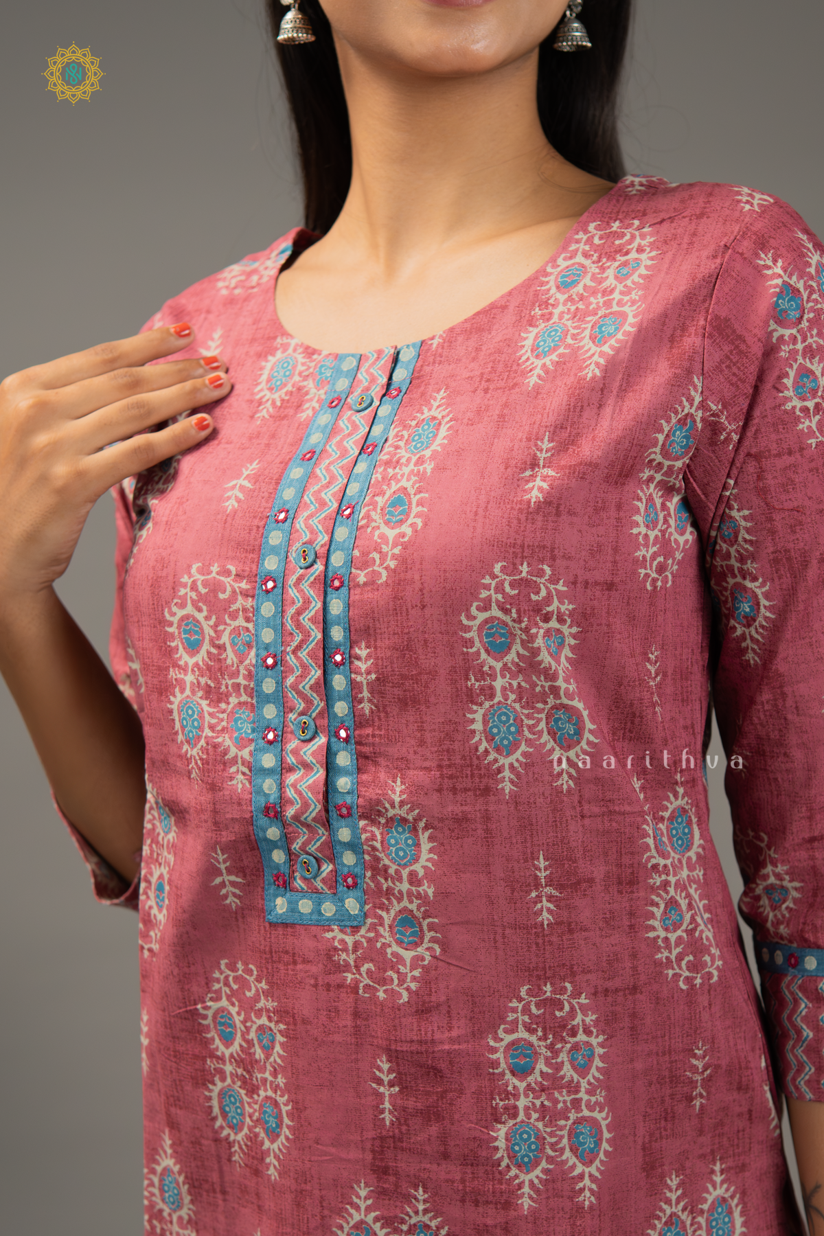 ROUGE PINK - 2PC SALWAR SUIT WITH PRINTED TOP & BOTTOM