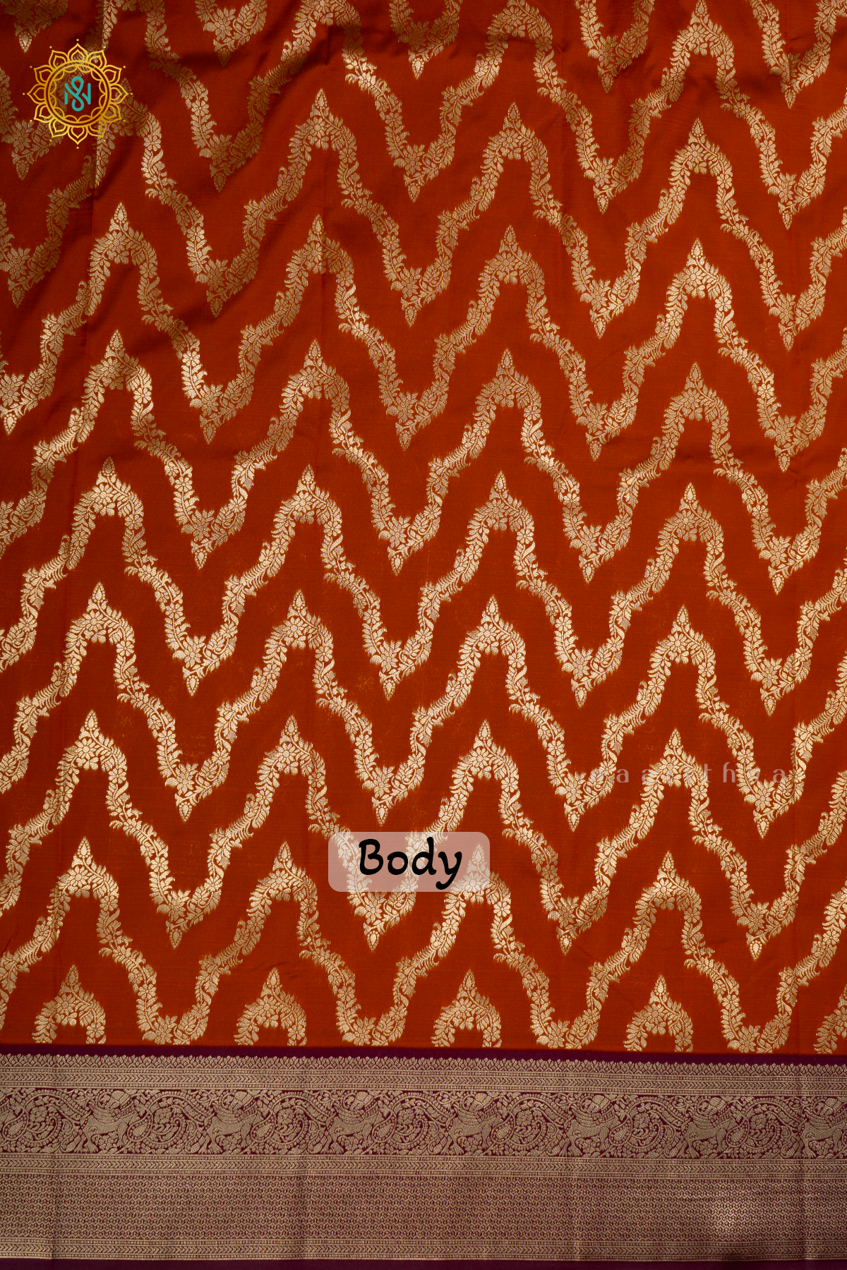 PRE BOOKING RUST ORANGE WITH BROWN - SEMI KANCHI