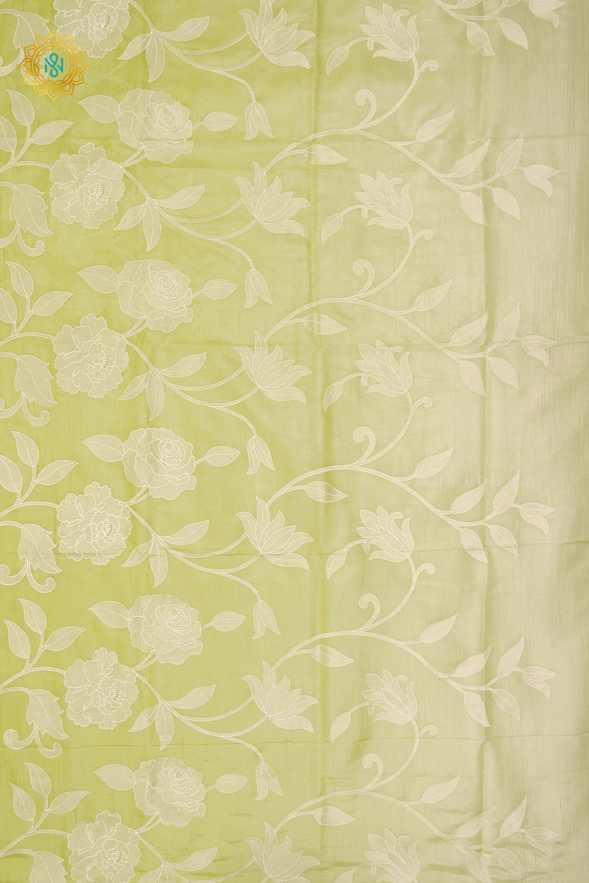 LEMON GREEN - CRUSH TISSUE WITH EMBROIDERY