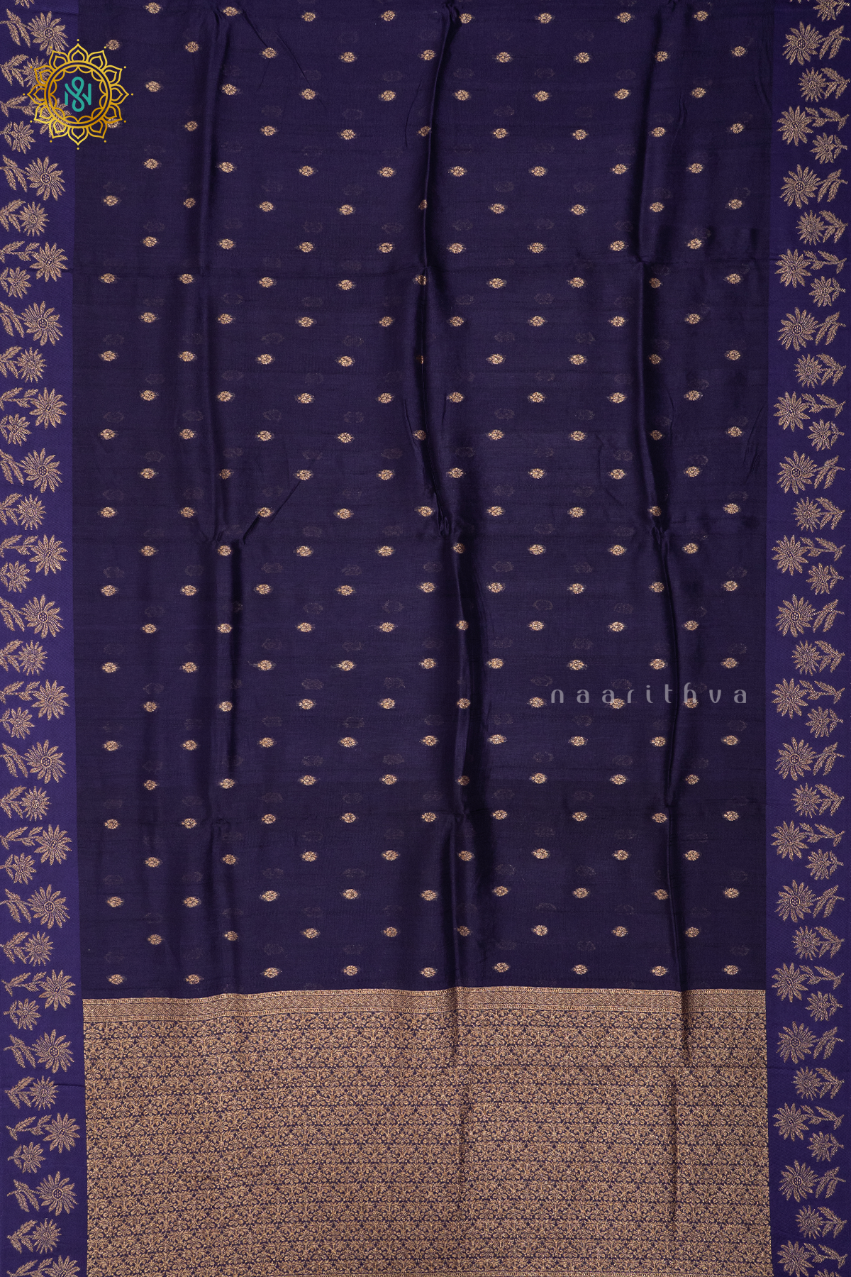 NAVY BLUE - SEMI TUSSAR SILK