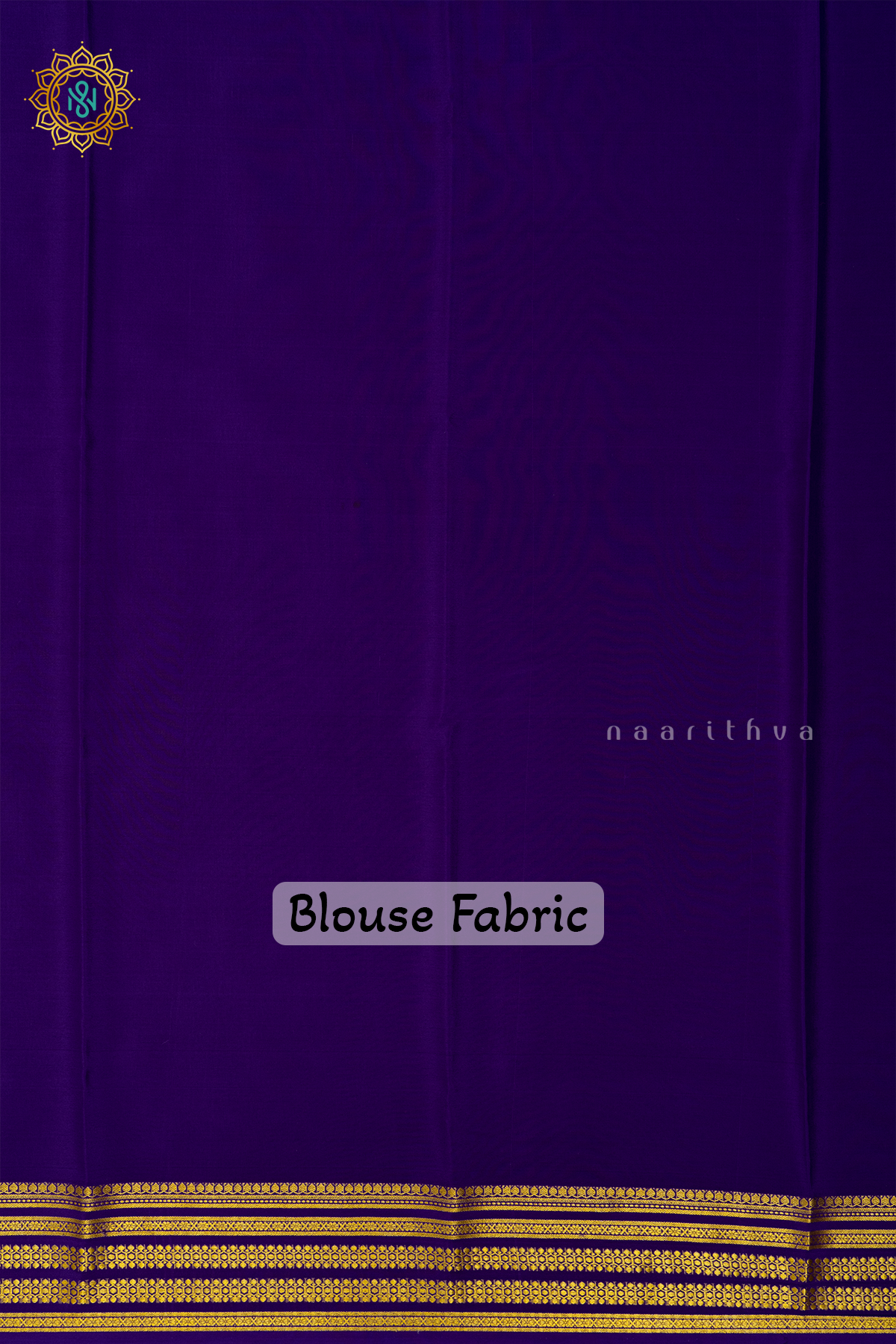 WHITE WITH VIOLET - PURE MYSORE CREPE SILK