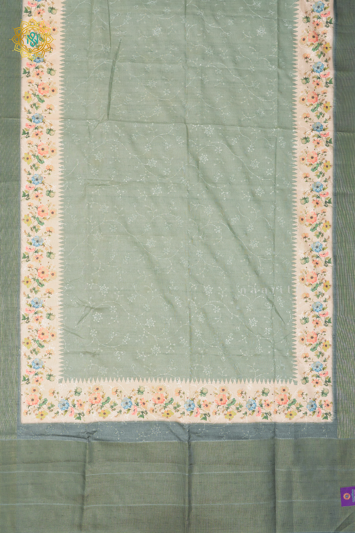 AQUA GREEN - SEMI TUSSAR SILK