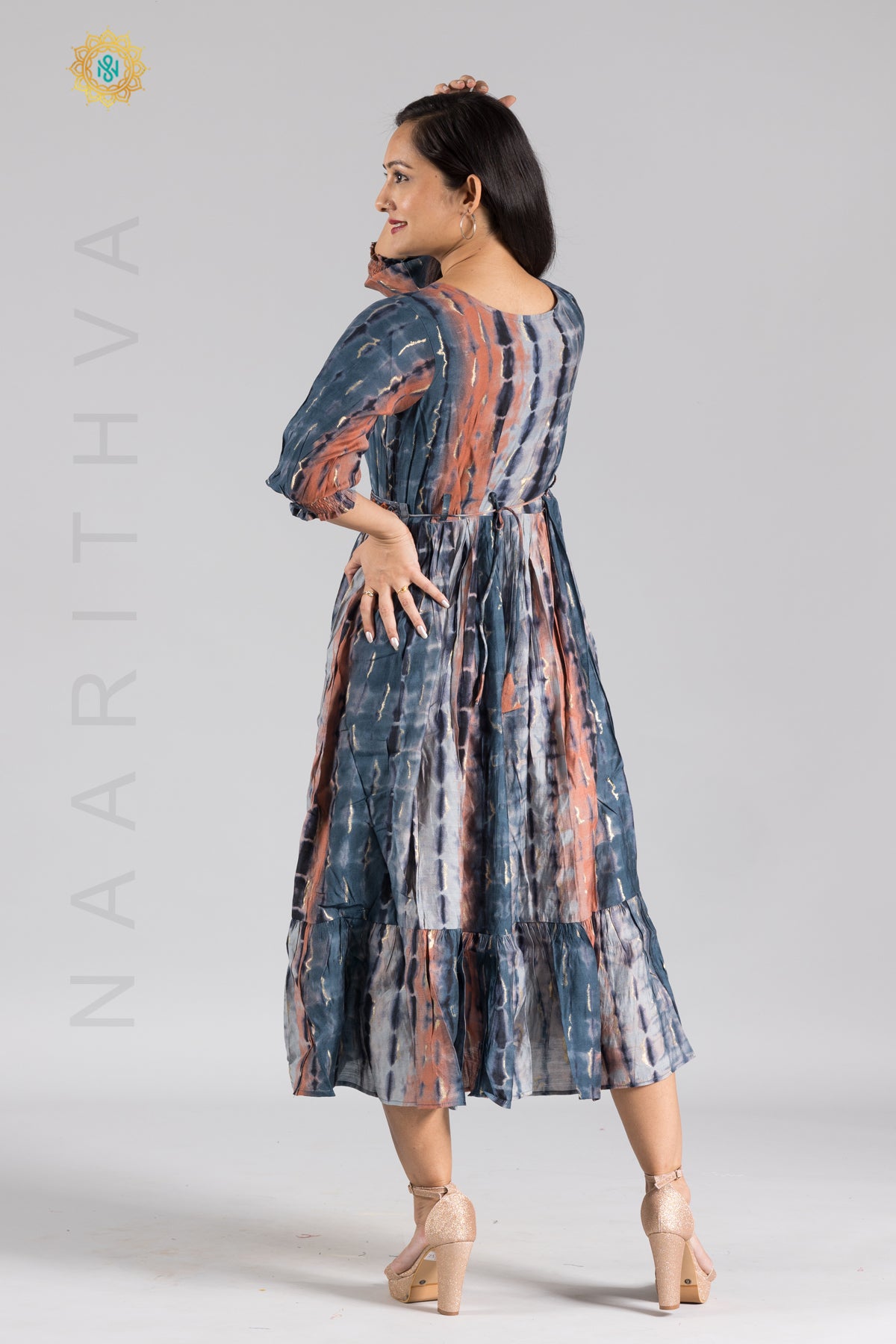 UMBRELLA PATTERN FOIL PRINTED DOUBLE LAYERED KURTI