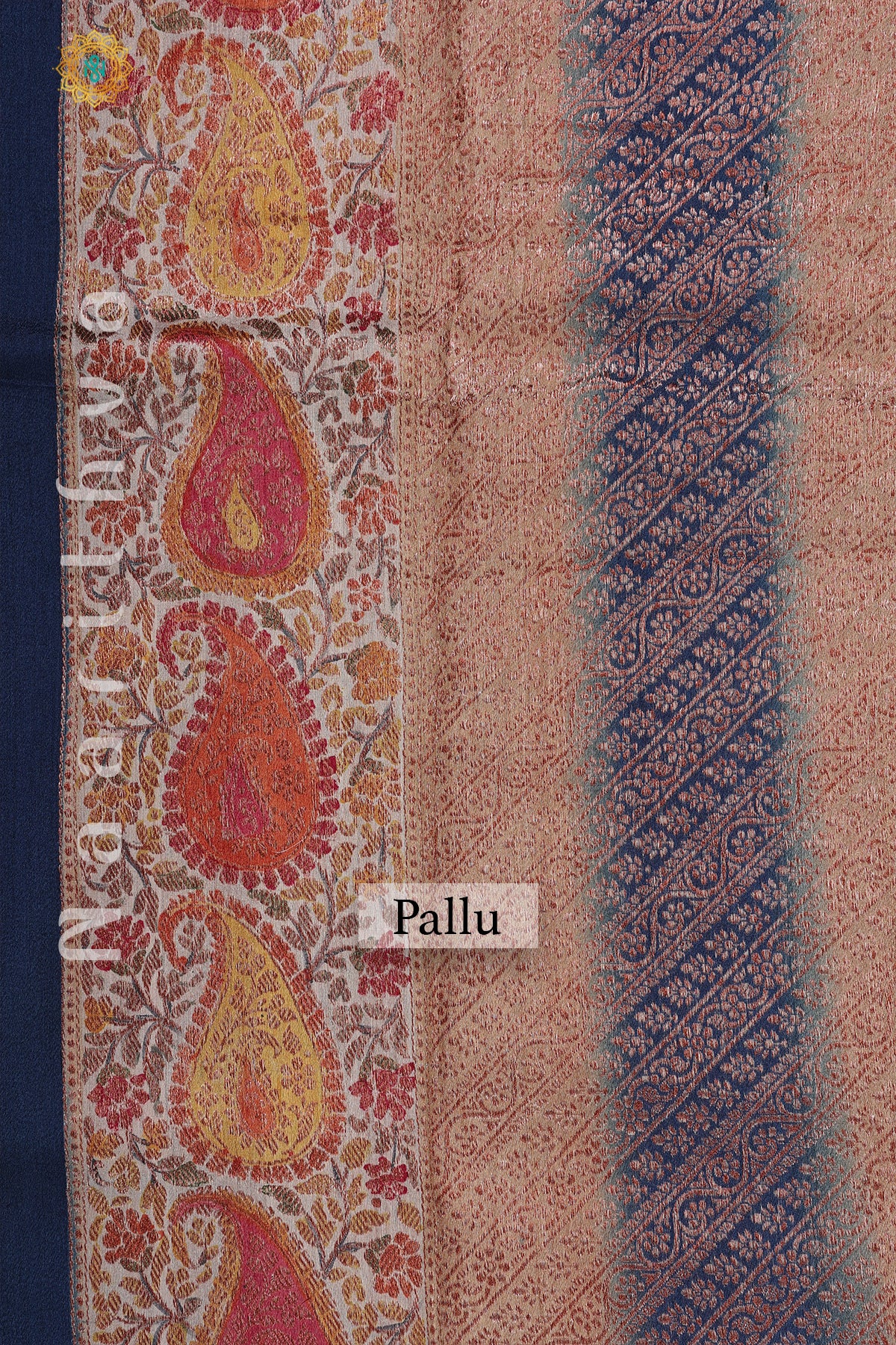 GERMAN BLUE - PURE HANDLOOM TUSSAR SILK