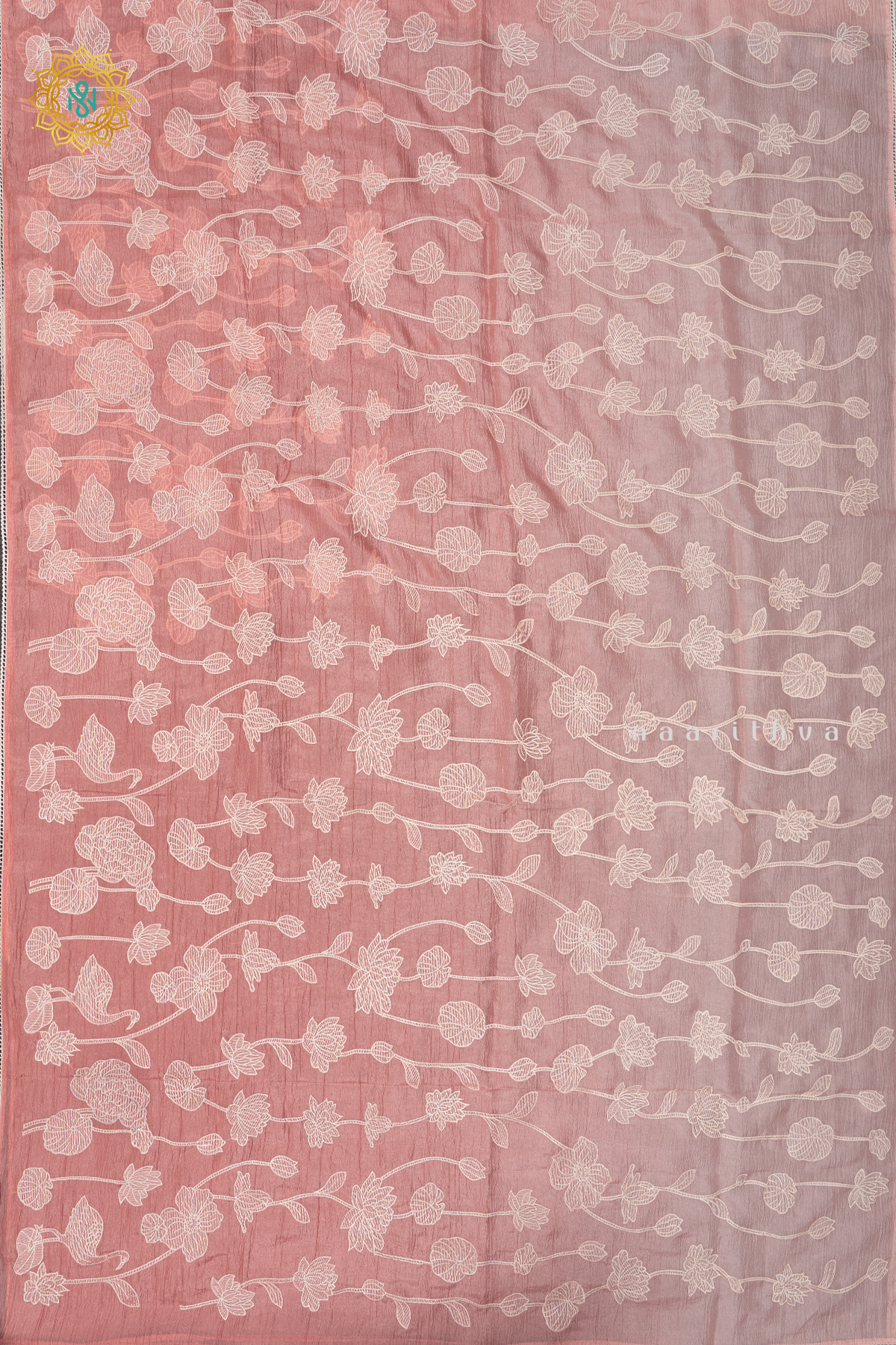 DARK PEACH - CRUSH TISSUE WITH EMBROIDERY