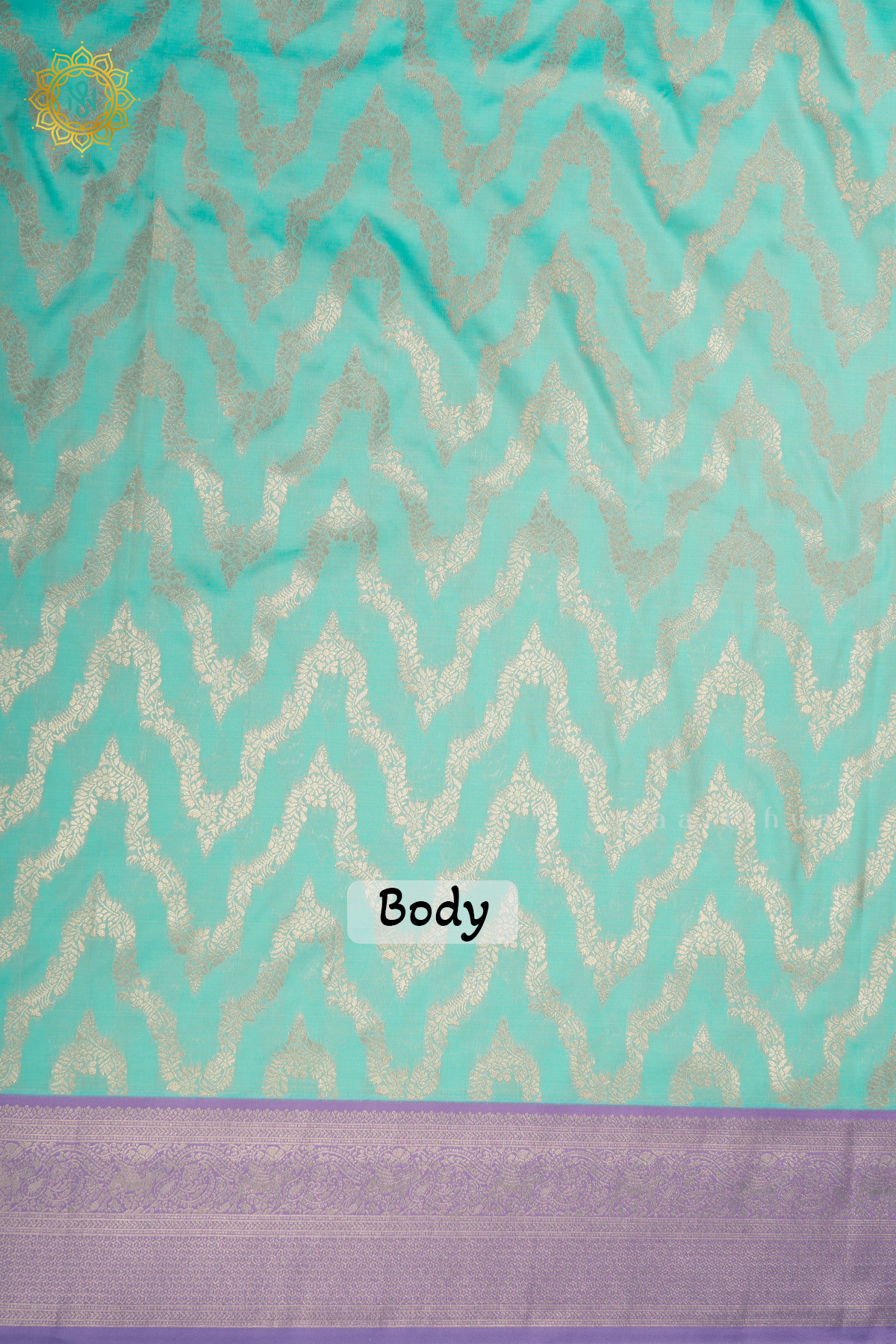 PRE BOOKING AQUA BLUE WITH LAVENDER - SEMI KANCHI