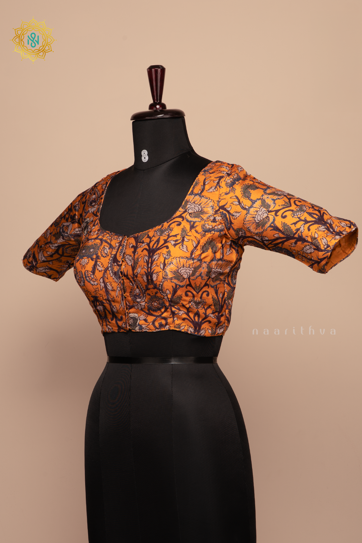 Yellow - Dola Silk Readymade Blouse Allover Prints On the Body