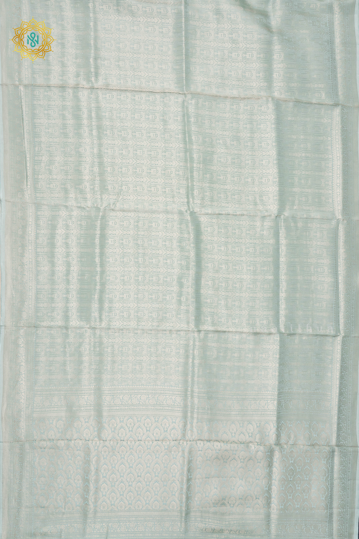 AQUA GREEN - SEMI KATAN BANARASI