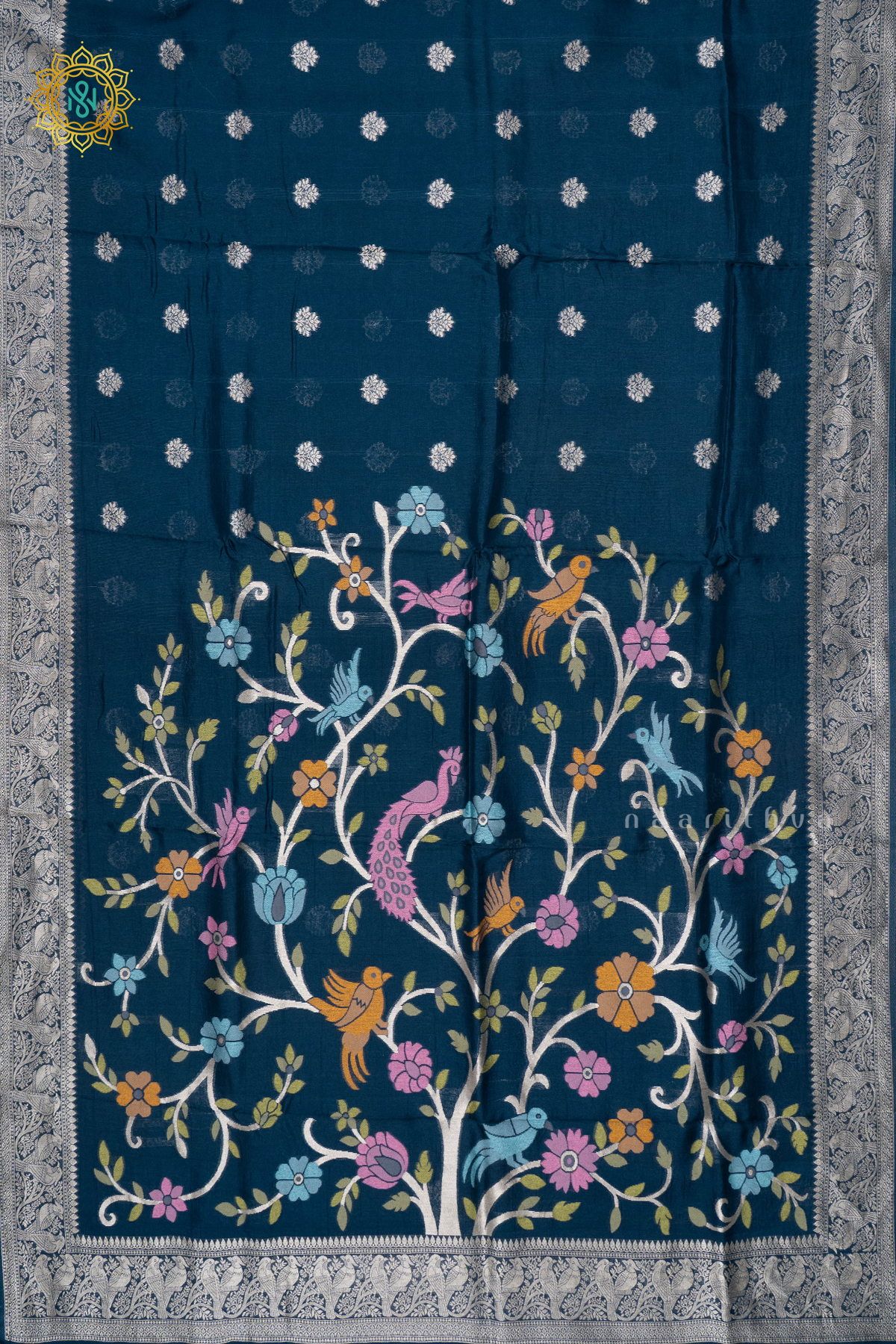 PEACOCK BLUE - SEMI TUSSAR SILK