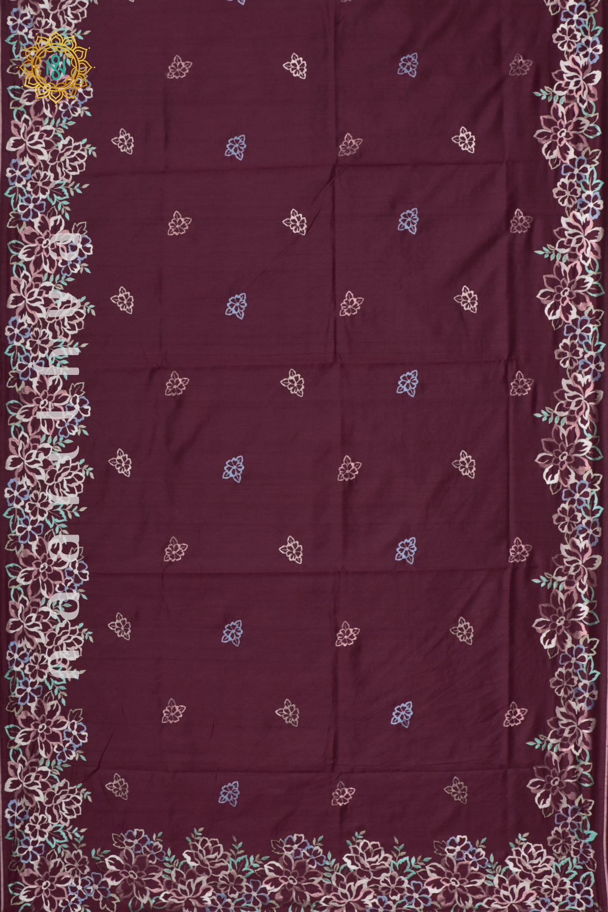 MAROON - SEMI TUSSAR SILK
