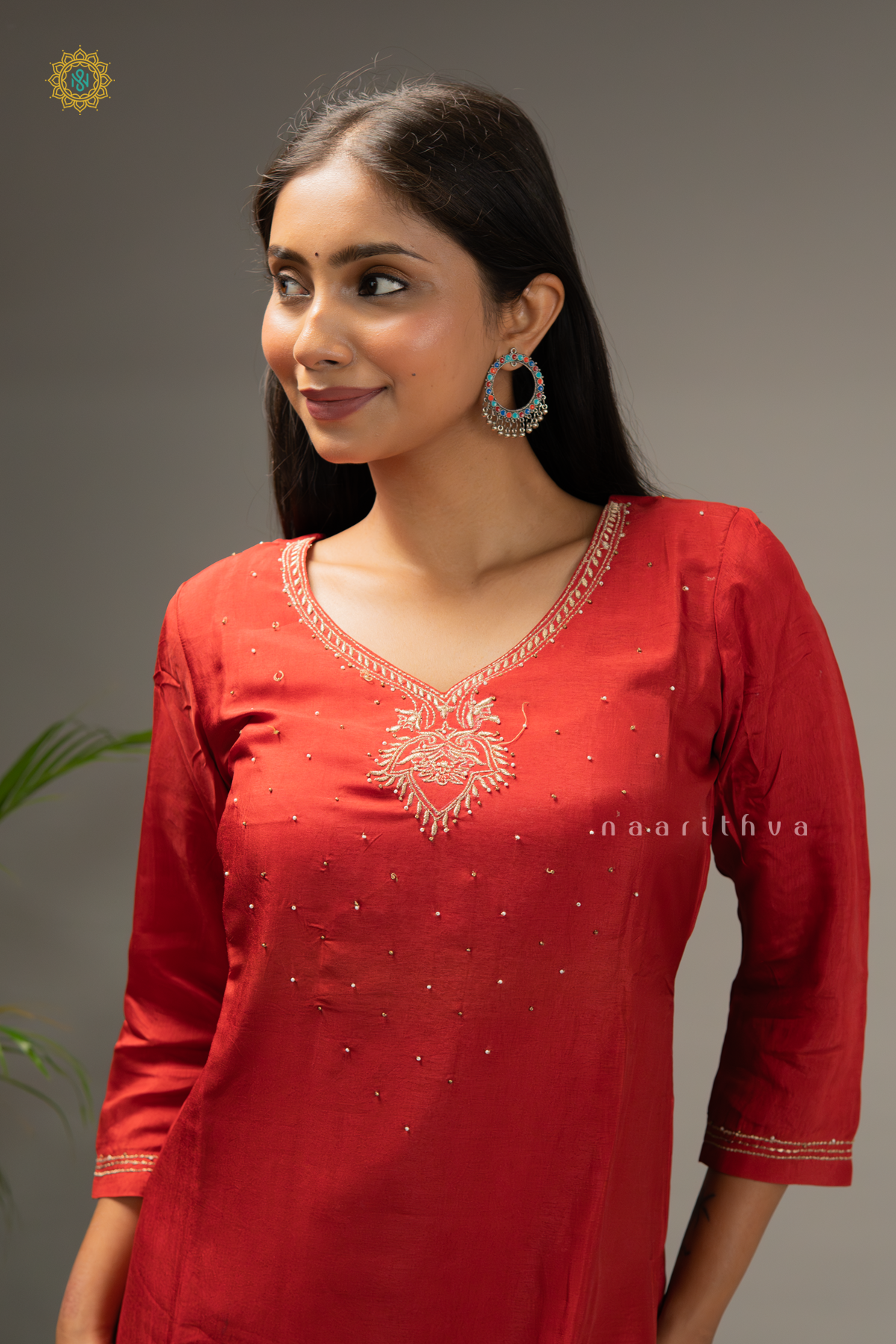 RUST ORANGE - 2PC SALWAR SUIT WITH TOP & BOTTOM