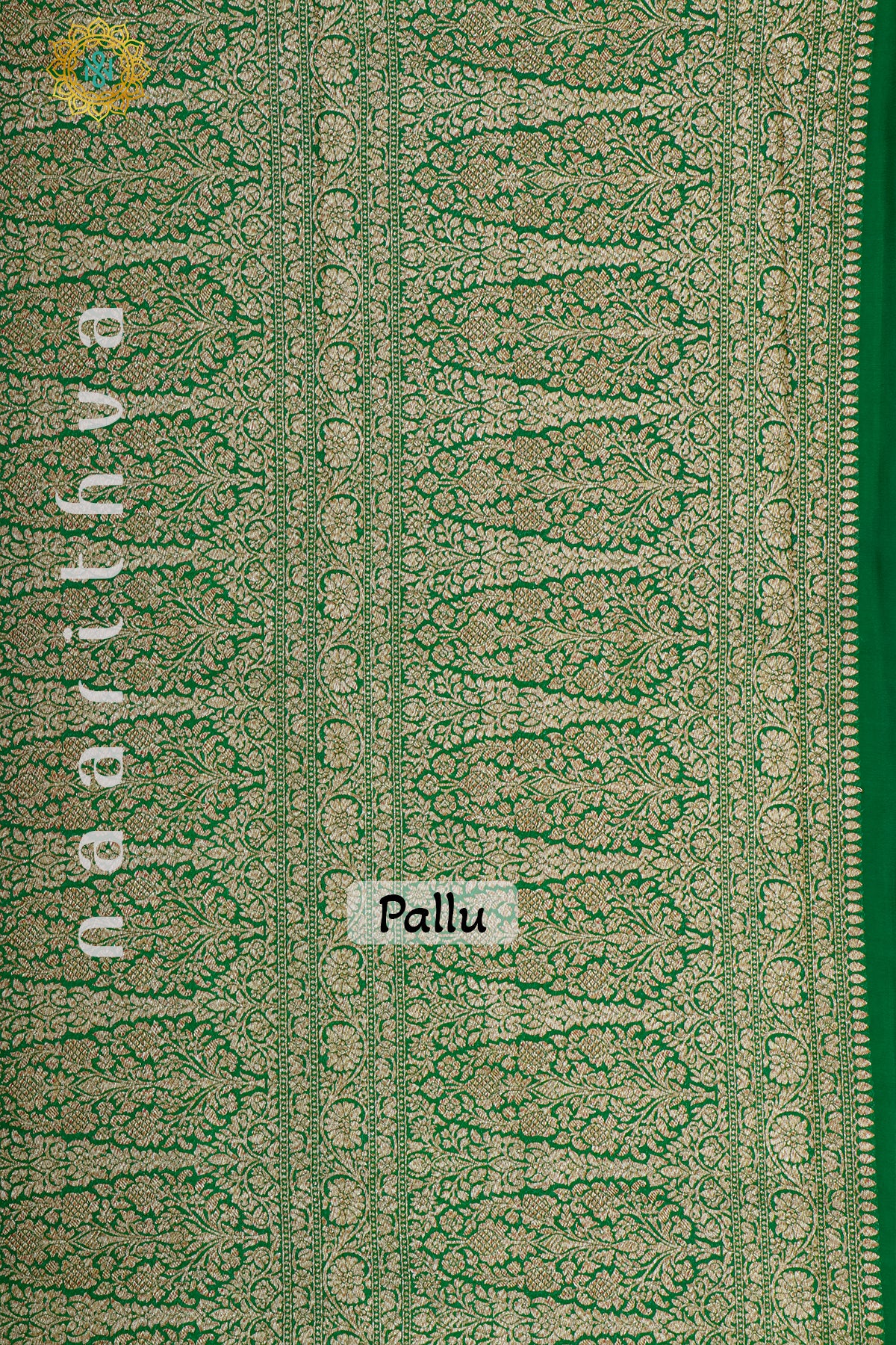 WINE WITH GREEN - PURE HANDLOOM KHADDI GEORGETTE BANARAS