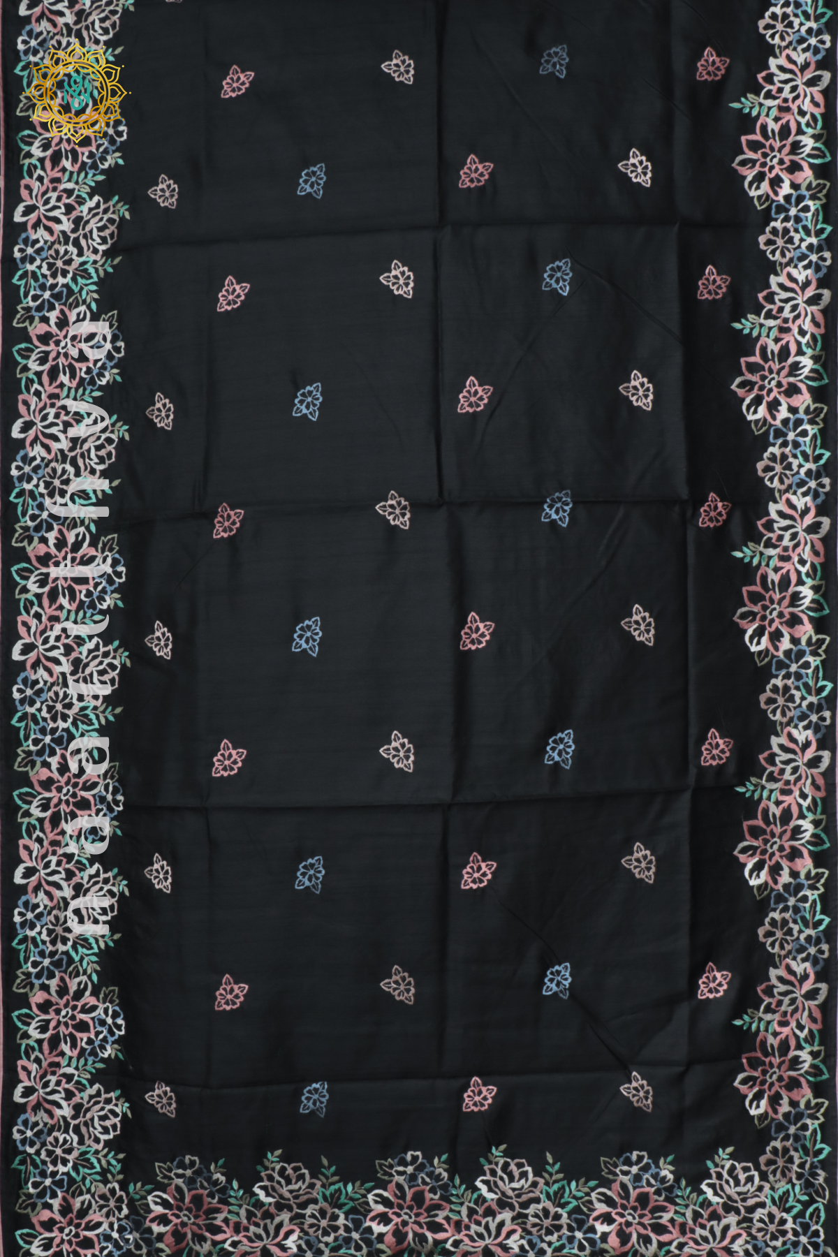BLACK - SEMI TUSSAR SILK