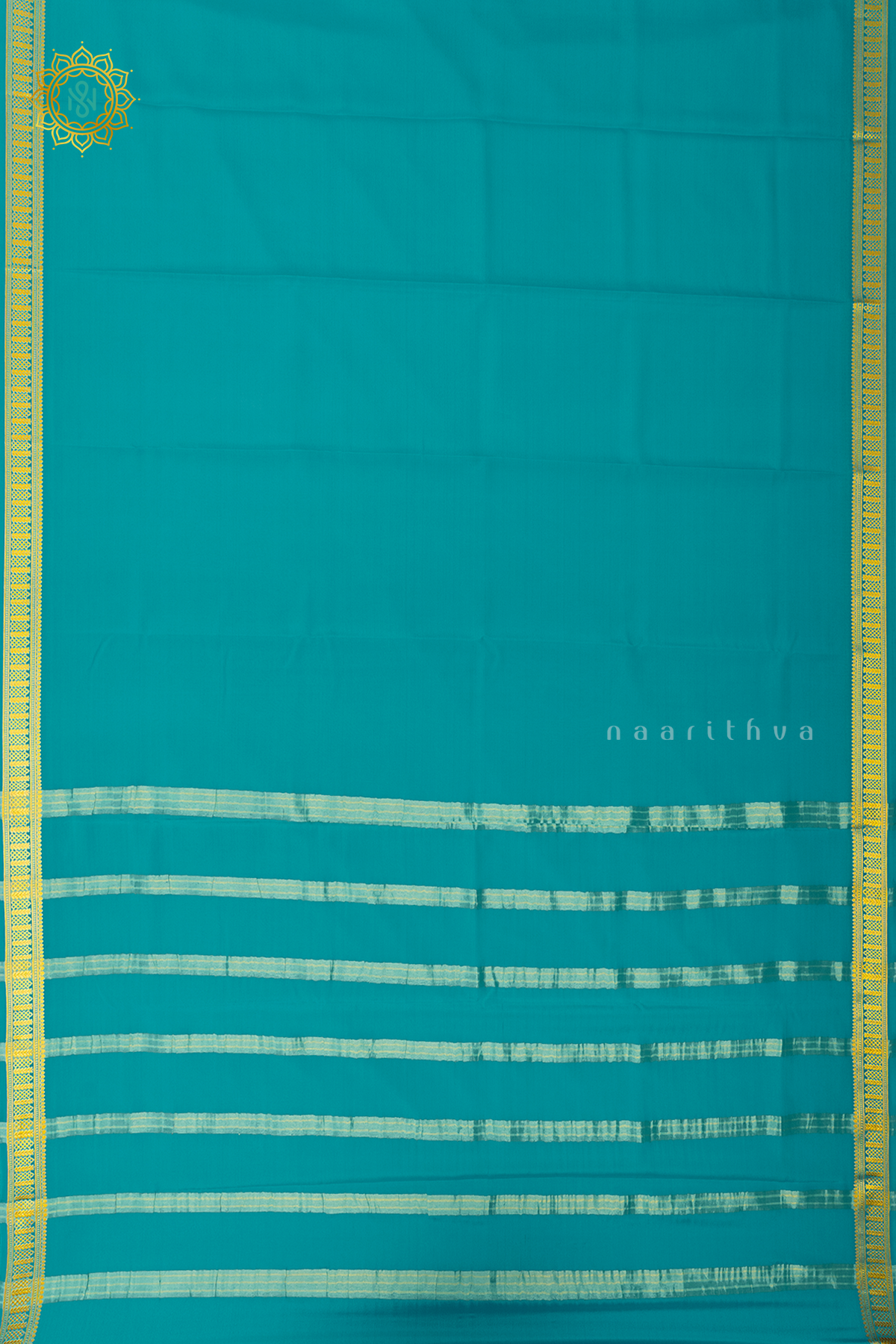 AQUA BLUE - PURE MYSORE CREPE SILK