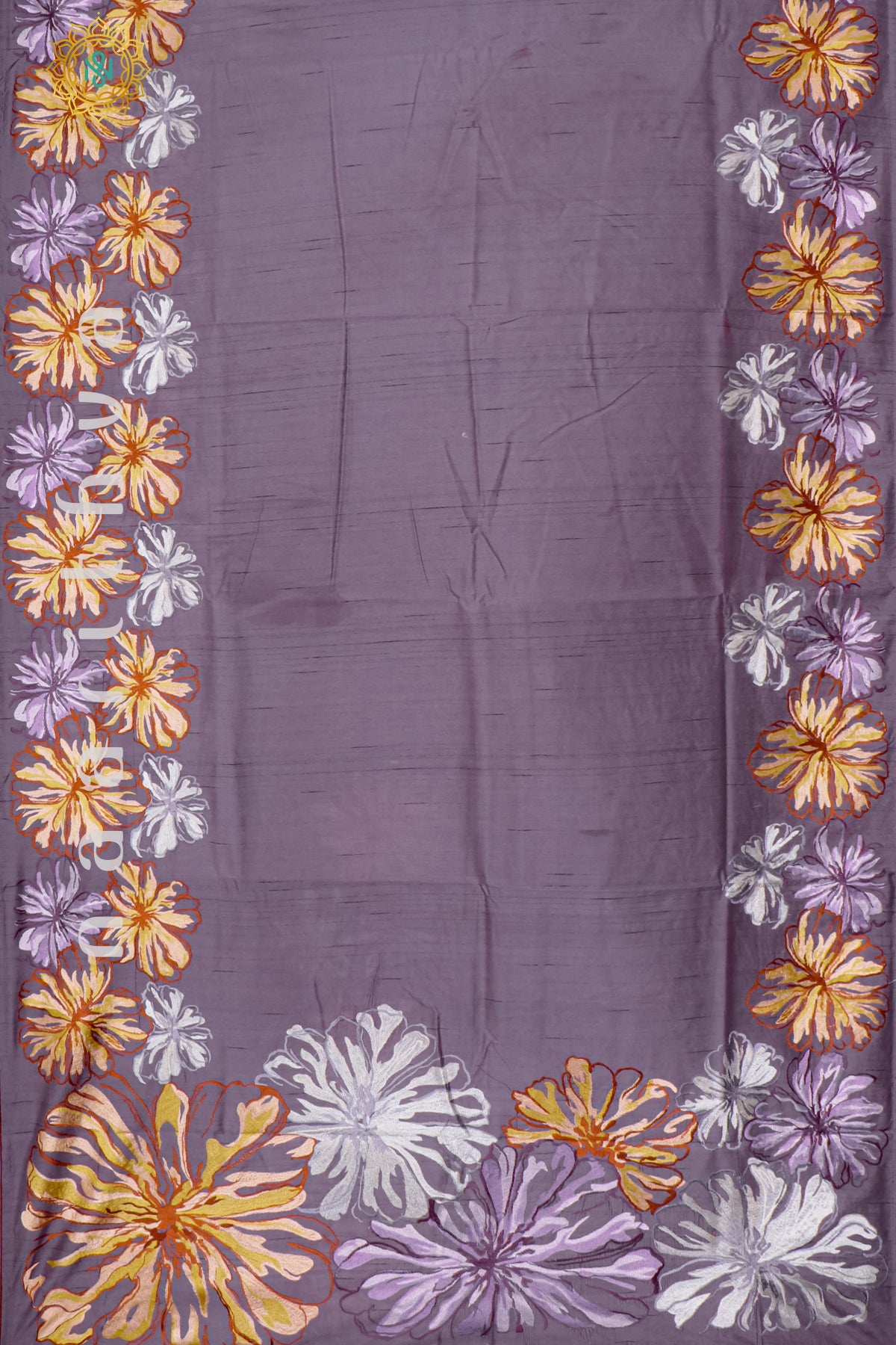 LAVENDER - SEMI TUSSAR SILK WITH EMBROIDERY