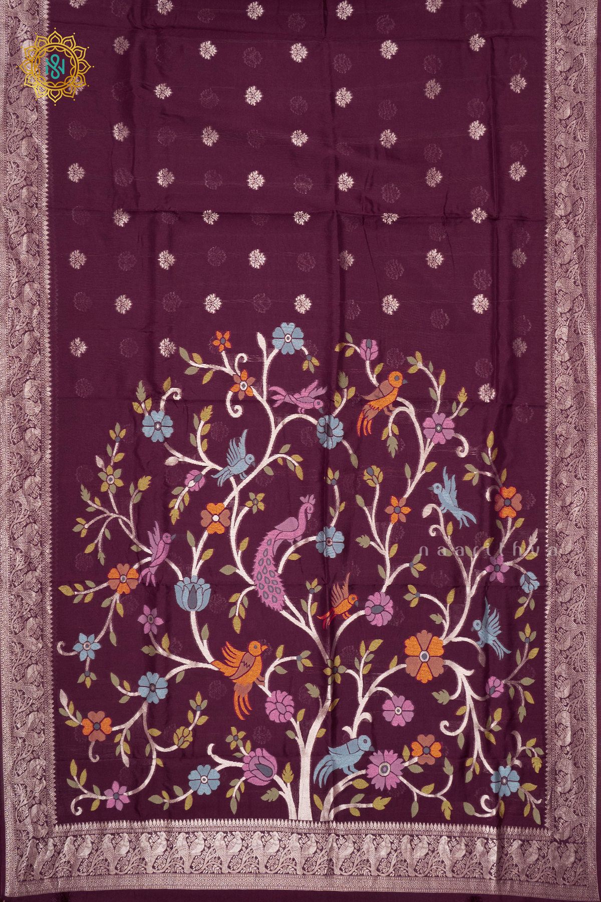 WINE - SEMI TUSSAR SILK