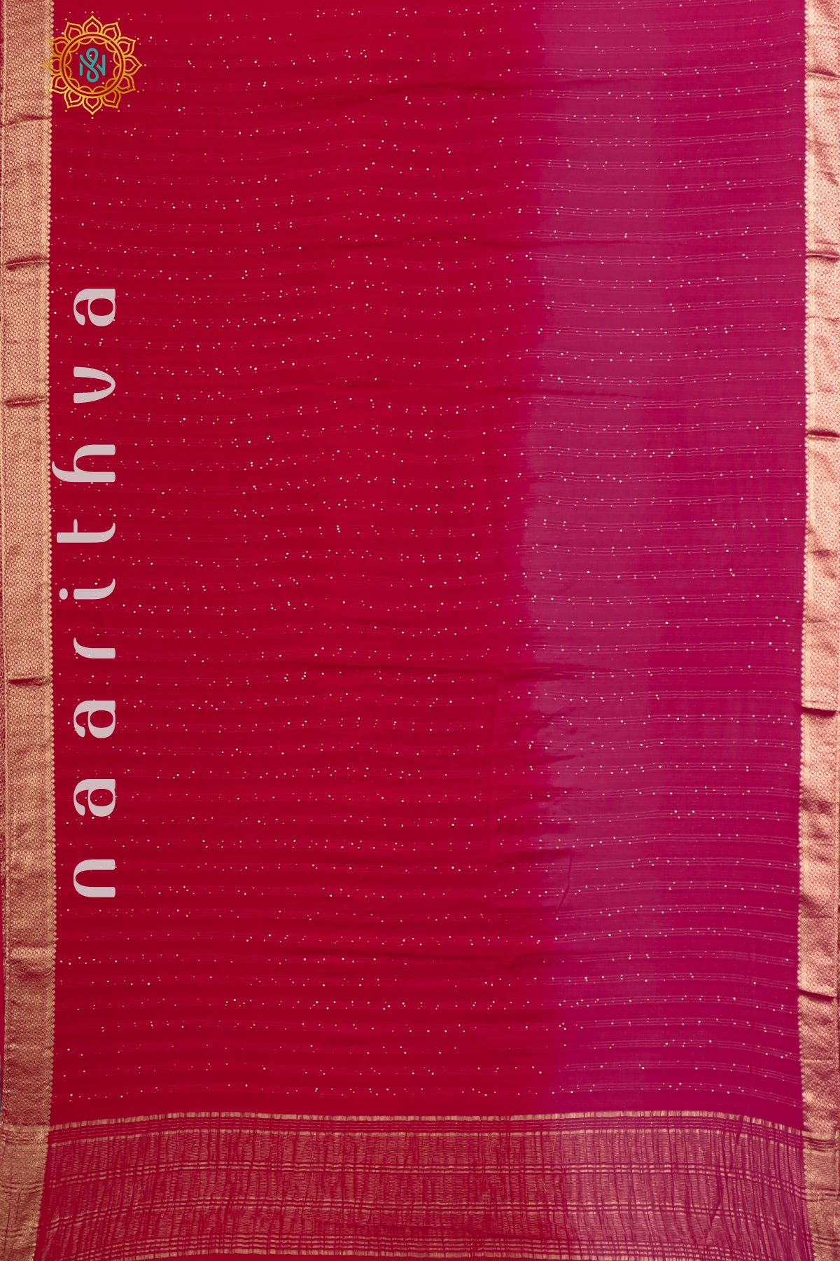 RED WITH PINK & YELLOW - SEMI GEORGETTE