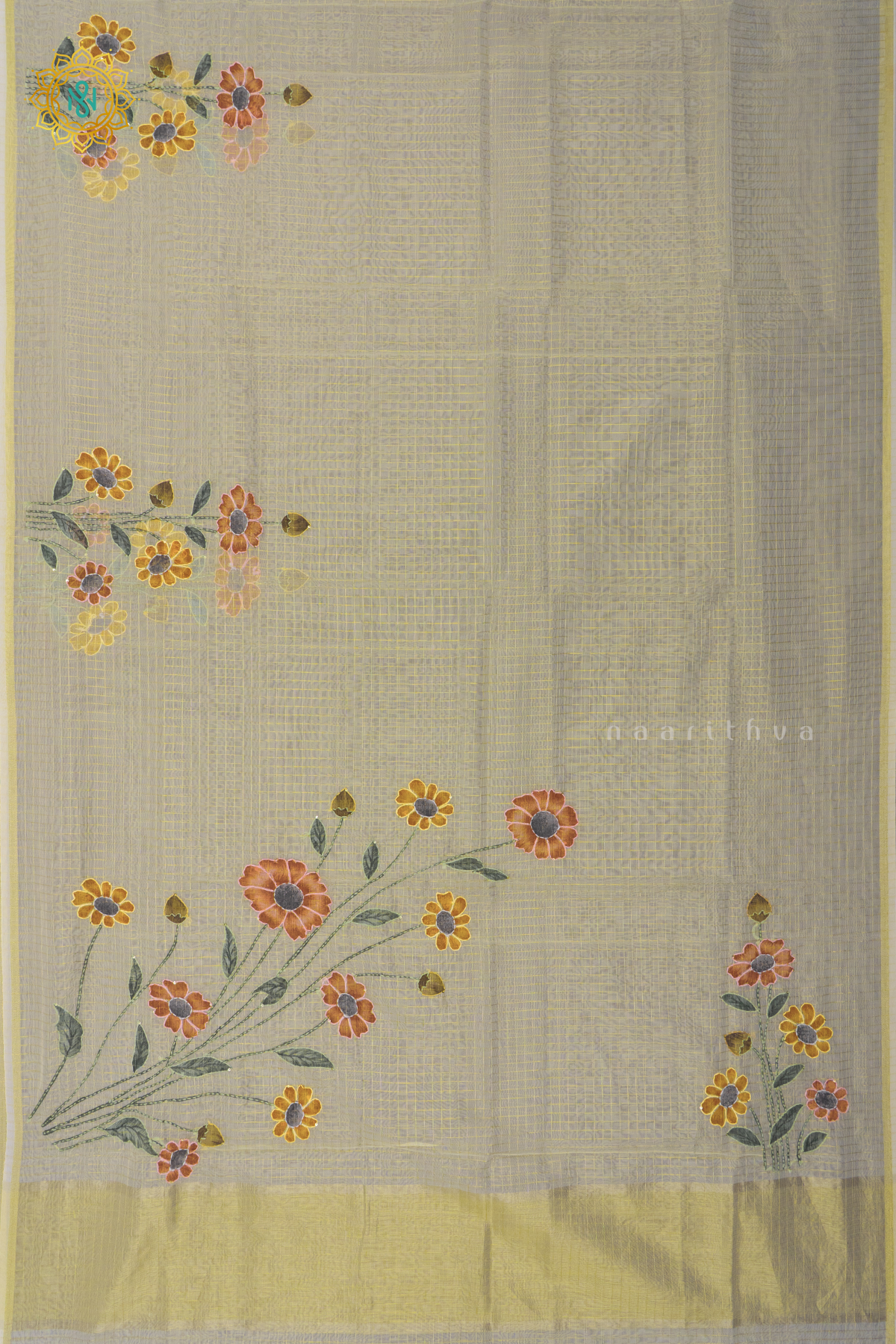 OFF WHITE - ORGANZA WITH KATHA WORK