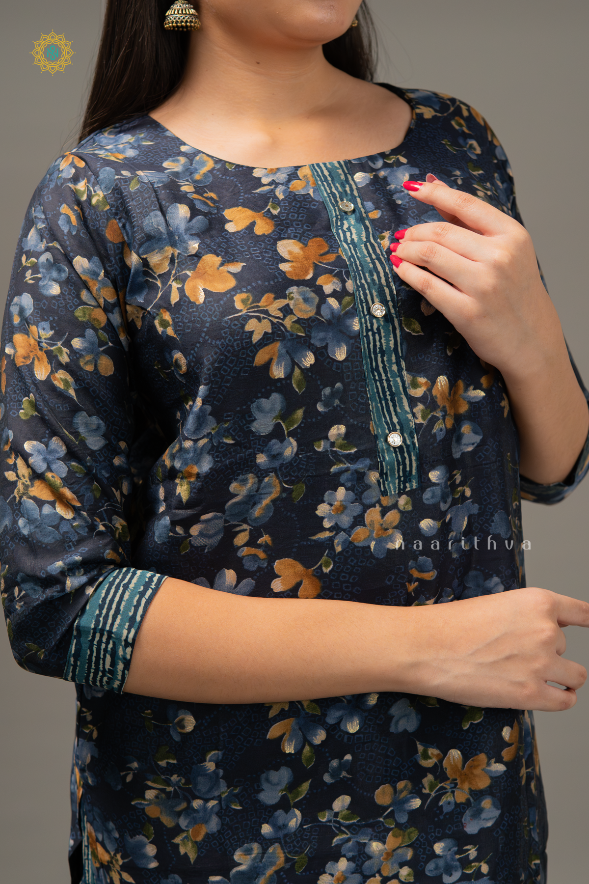 BLUE - RAYON 3PC SALWAR SUIT WITH TOP, BOTTOM & DUPATTA