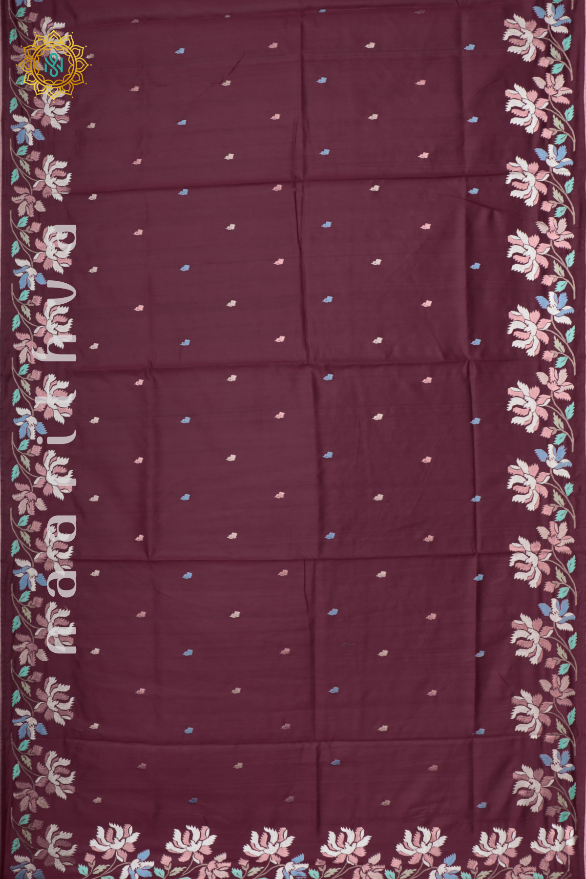 MAROON - SEMI TUSSAR SILK