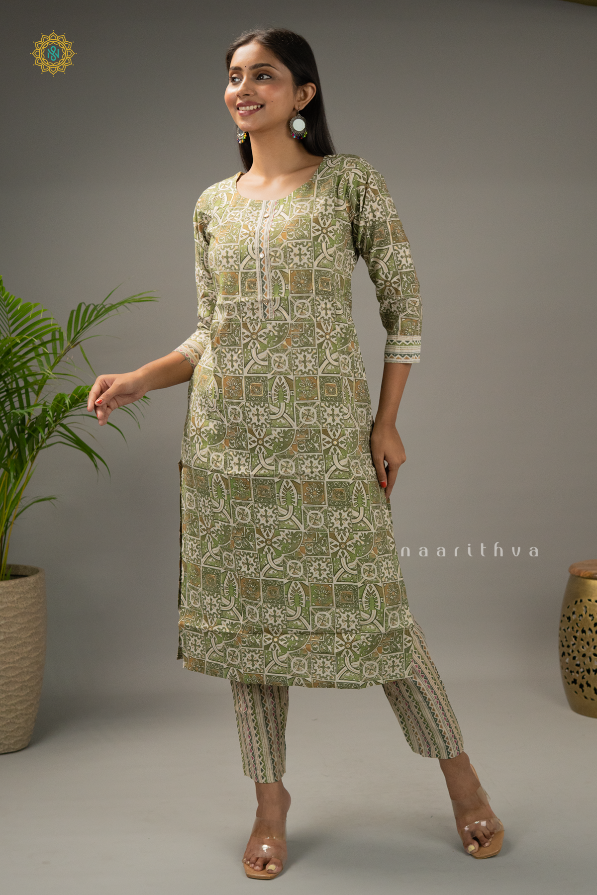 GREEN - CREPE 3PC SALWAR SUIT WITH PRINTED TOP, BOTTOM & DUPPATA