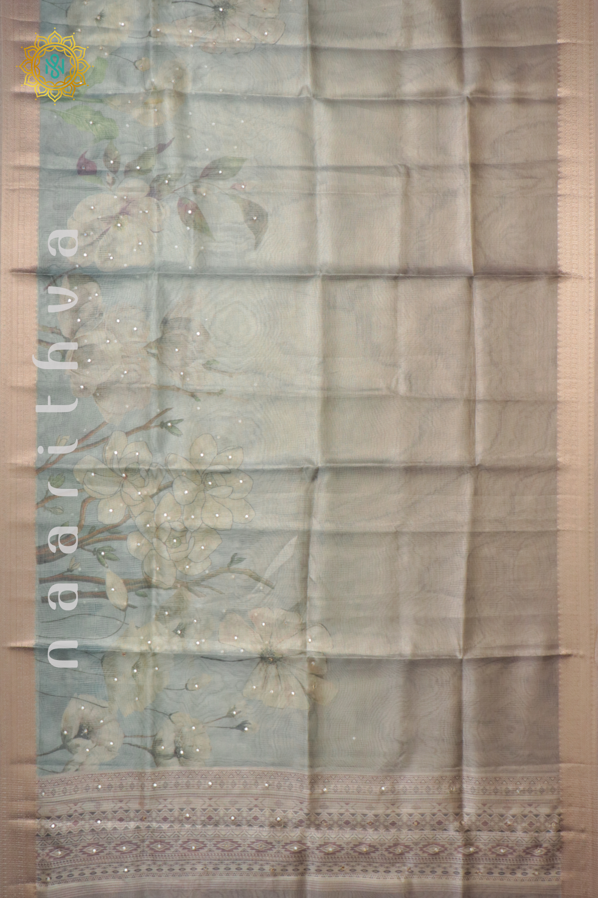 AQUA BLUE WITH PEACH - KOTA TISSUE