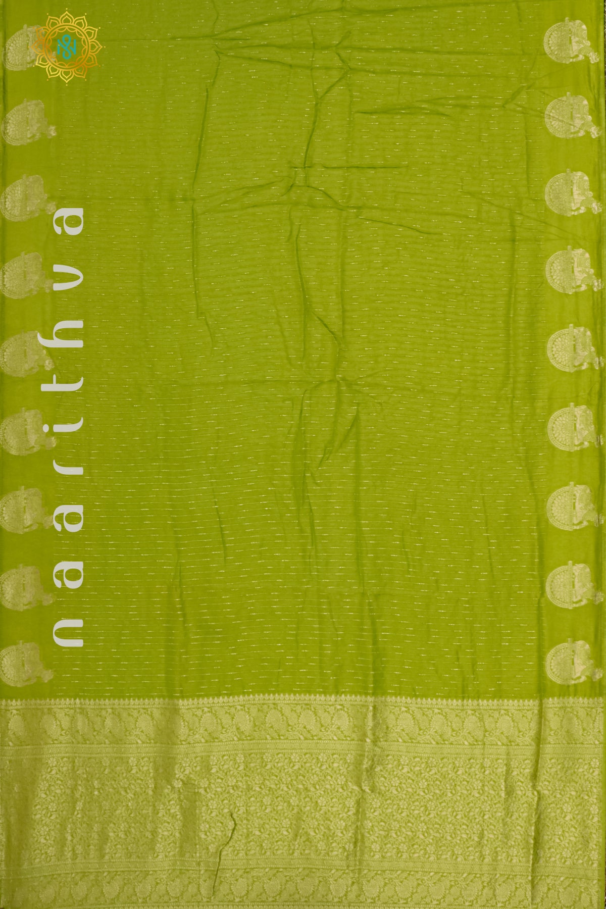 PARROT GREEN WITH BOTTLE GREEN - DOLA SILK
