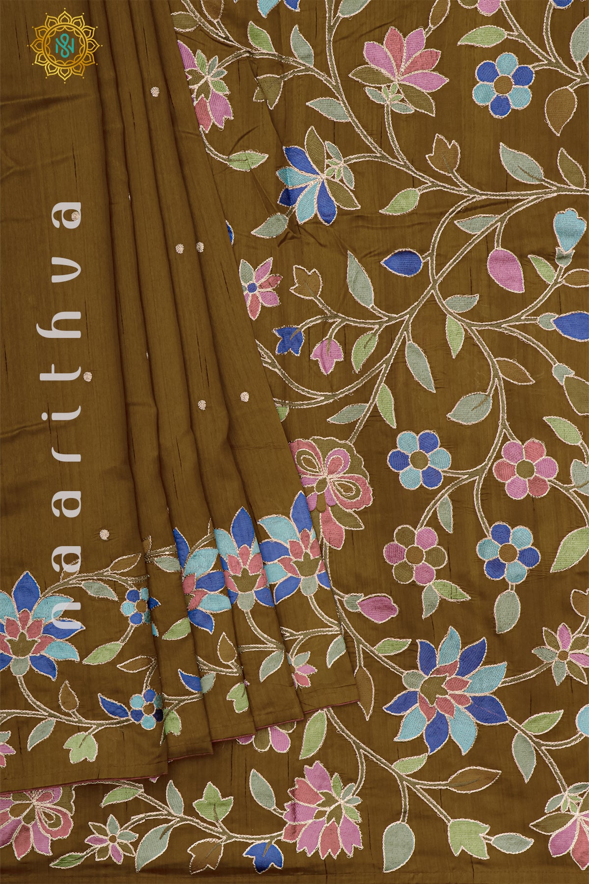 MUSTARD - SEMI TUSSAR SILK WITH EMBROIDERY