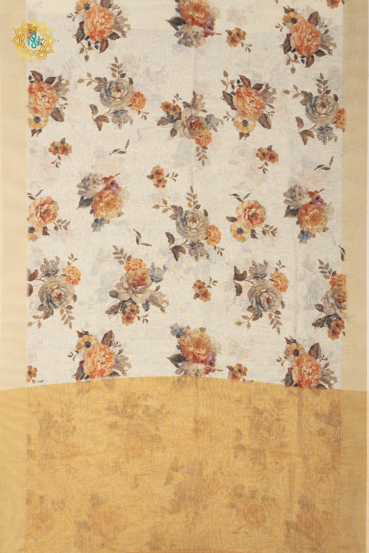 OFF WHITE WITH MUSTARD - LINEN BY COTTON