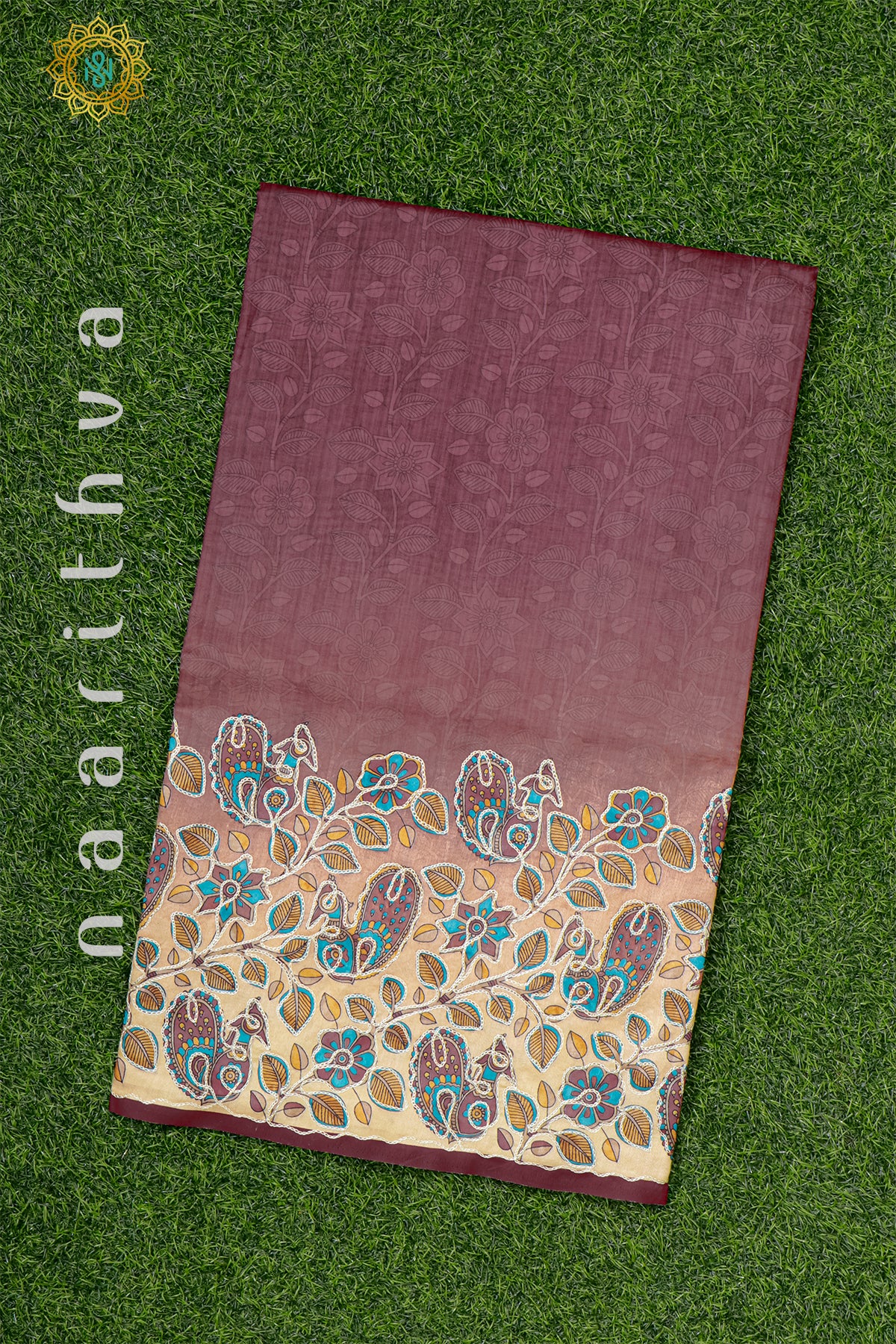 MAROON - SEMI TUSSAR SILK