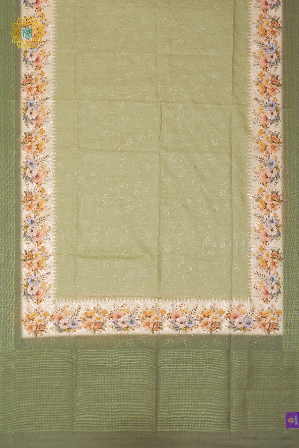 PISTA GREEN - SEMI TUSSAR SILK