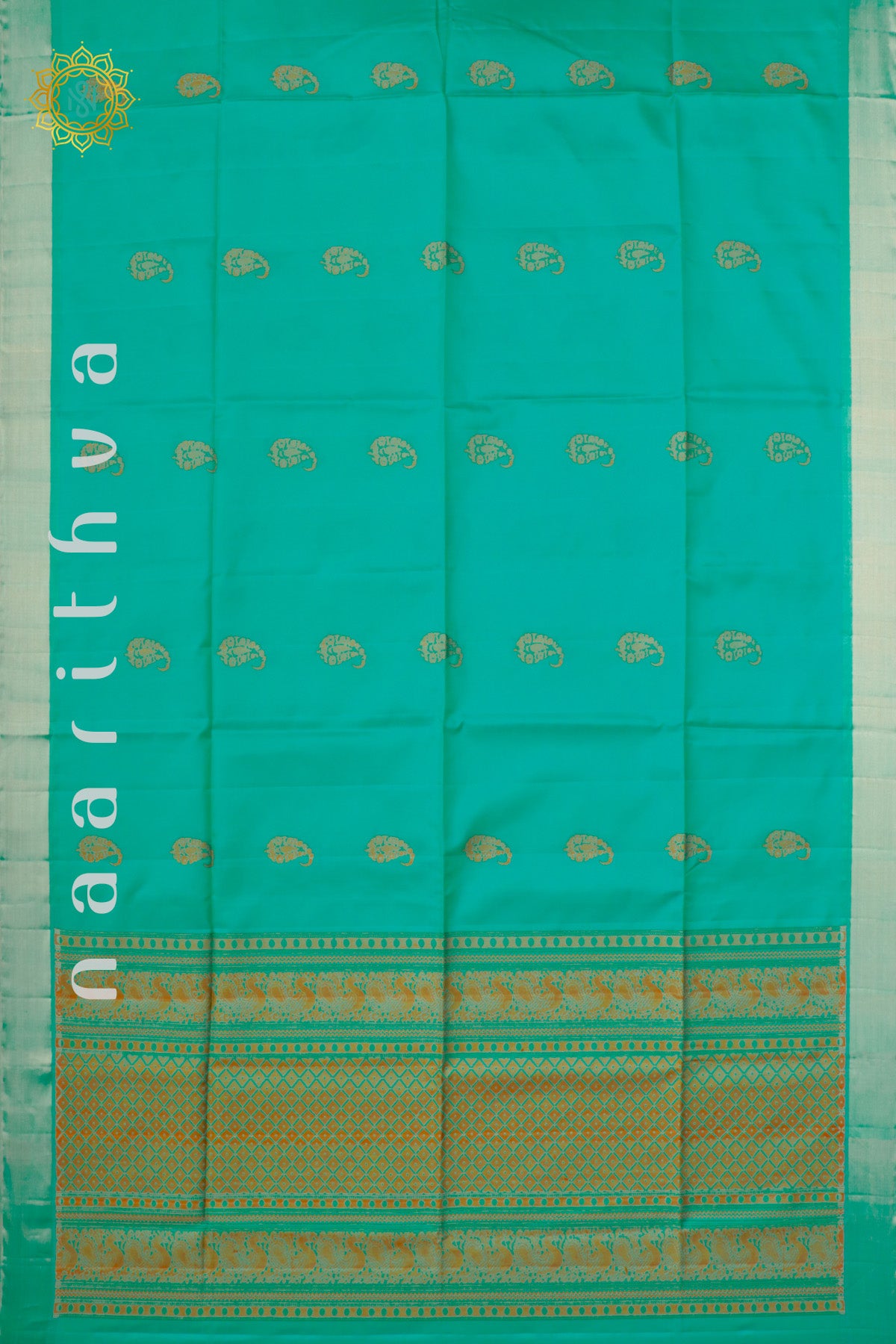 AQUA GREEN - PURE KANJIVARAM SOFT SILK