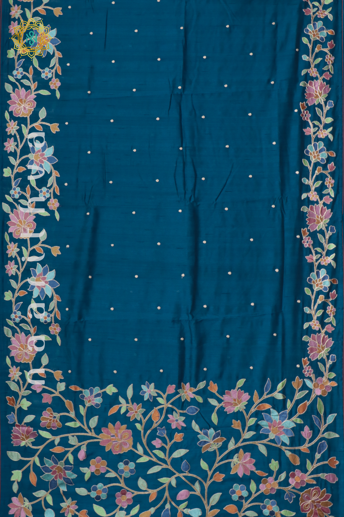 TEAL BLUE - SEMI TUSSAR SILK