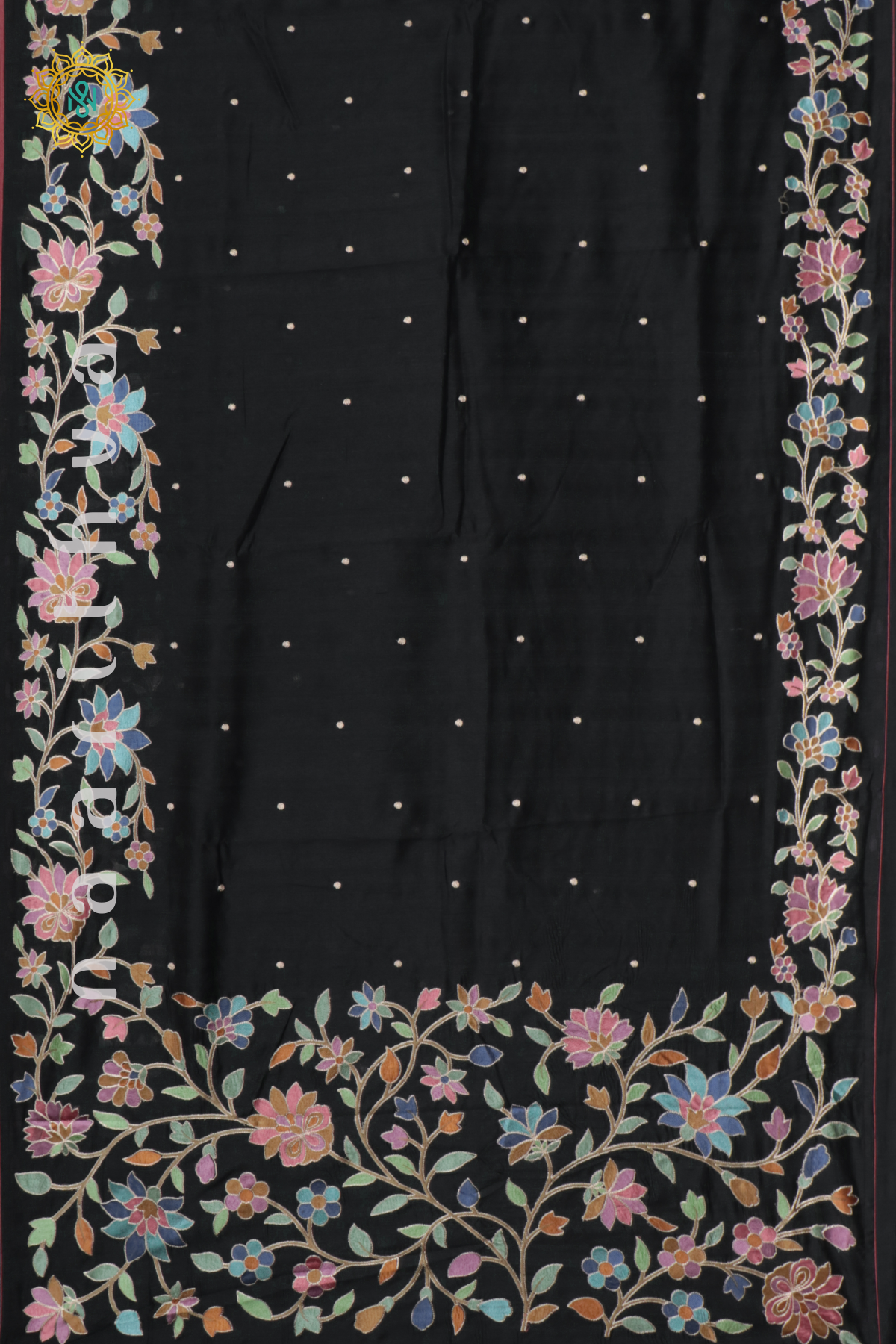 BLACK - SEMI TUSSAR SILK