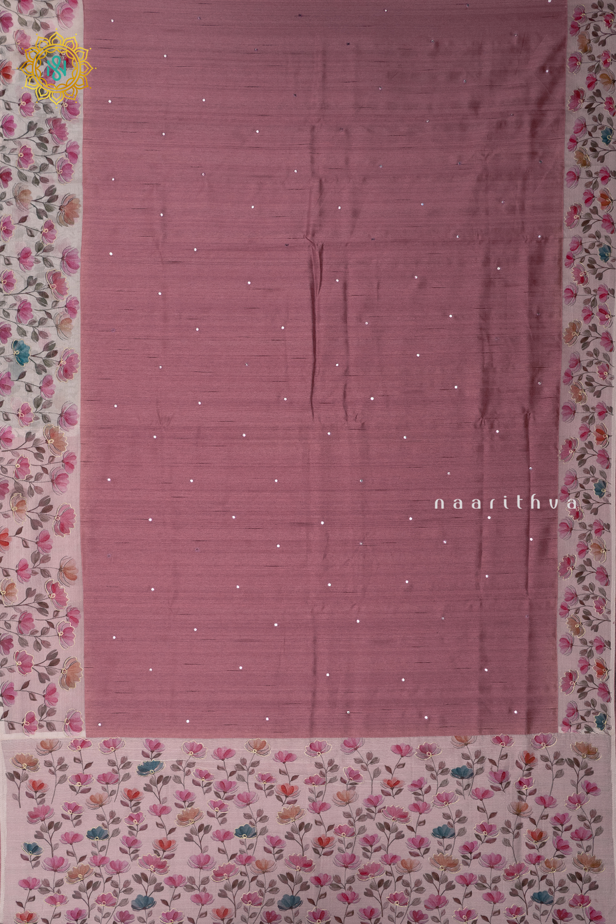 MAUVE WITH OFF WHITE - SEMI TUSSAR