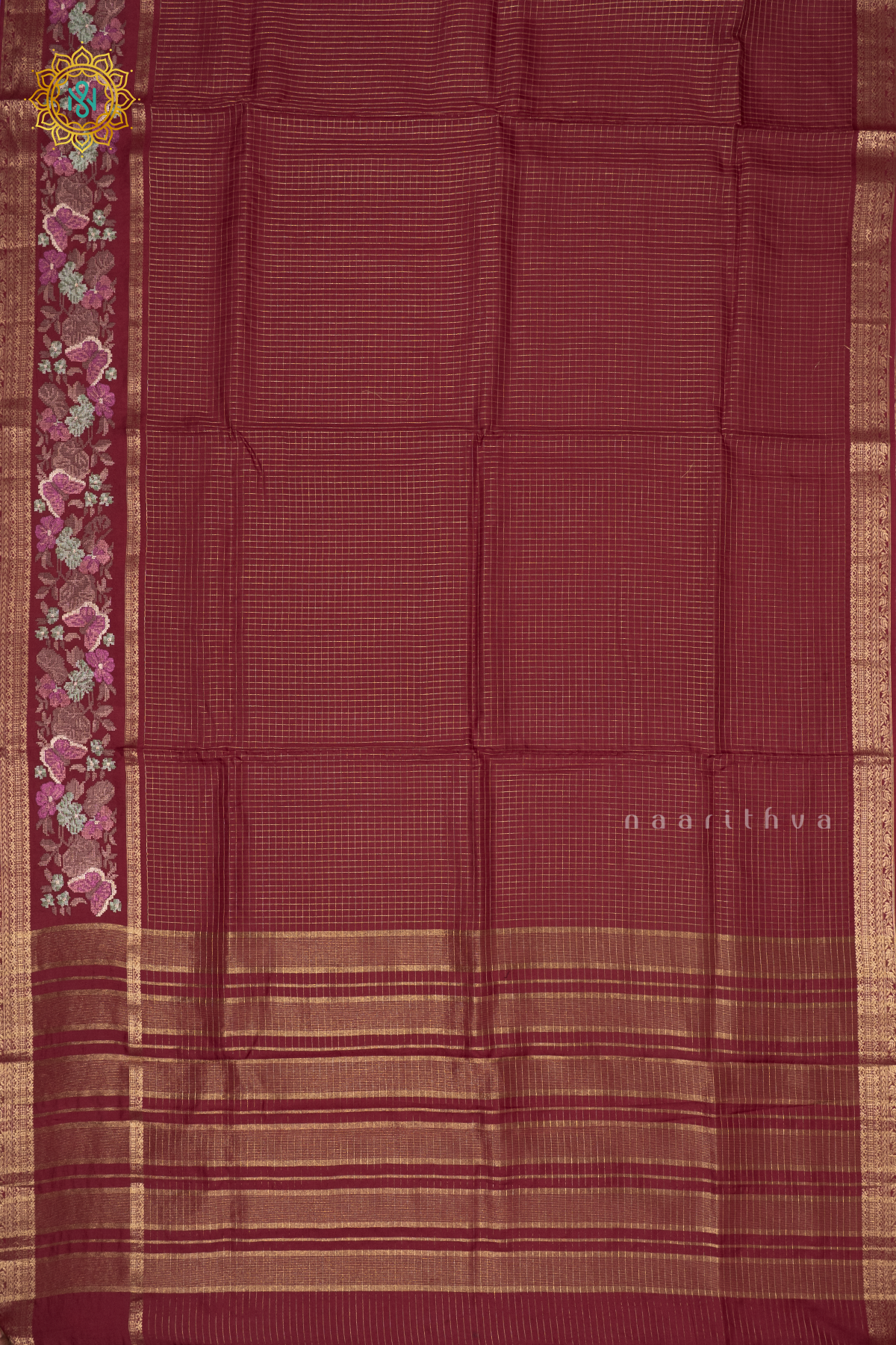 BROWN - SEMI CREPE SILK WITH EMBROIDERY