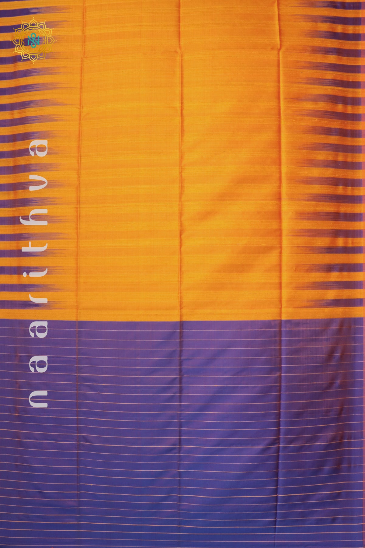 YELLOW WITH DUAL SHADE OF PURPLE - PURE KANJIVARAM SOFT SILK