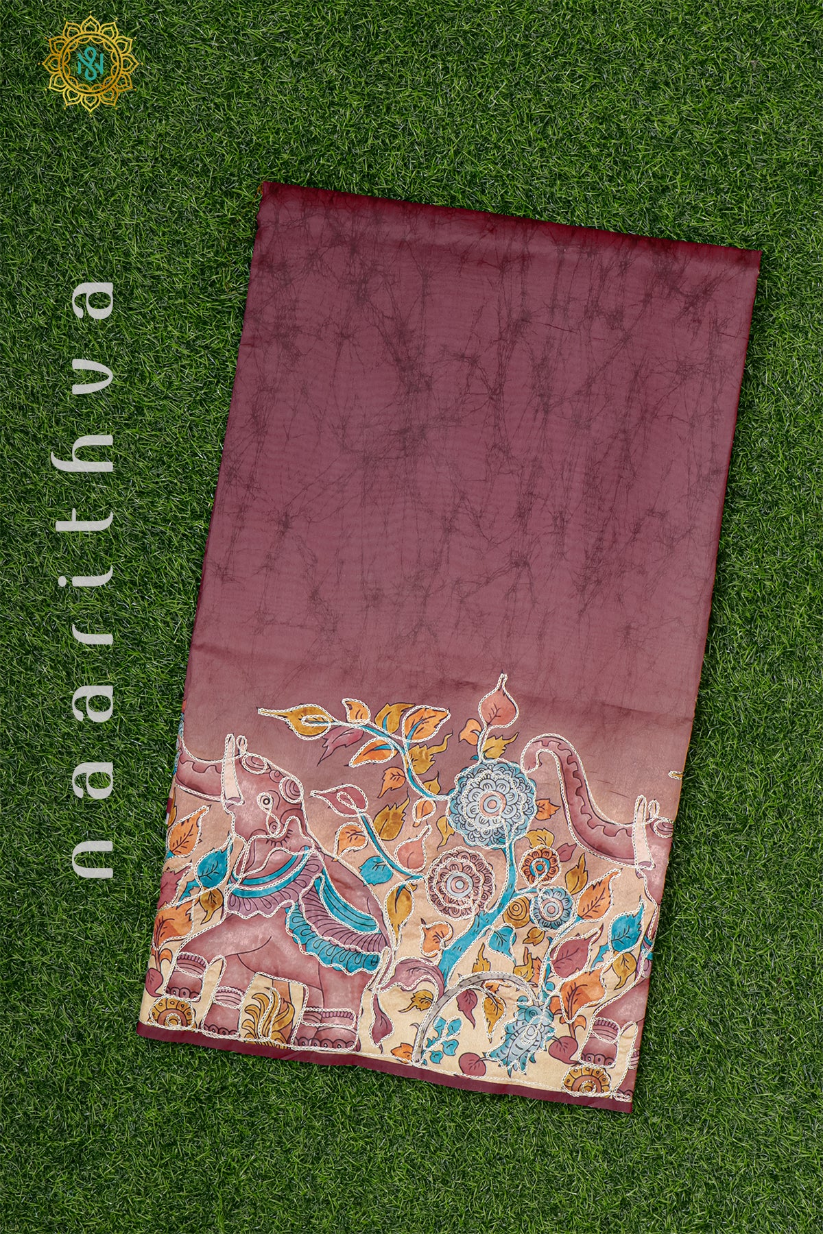 MAROON - SEMI TUSSAR SILK