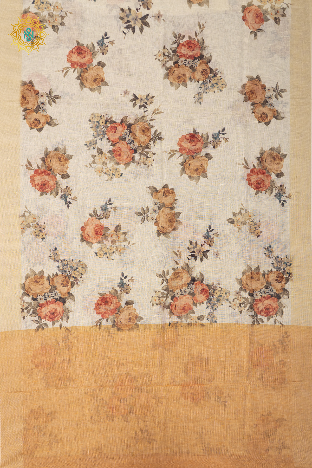 OFF WHITE WITH MUSTARD - LINEN BY COTTON