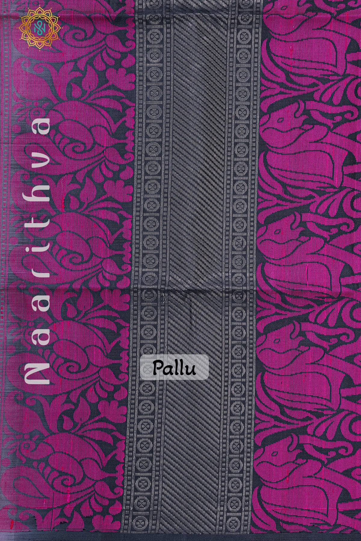 GREYISH LAVENDER WITH BLUE - PURE KANJIVARAM SOFT SILK