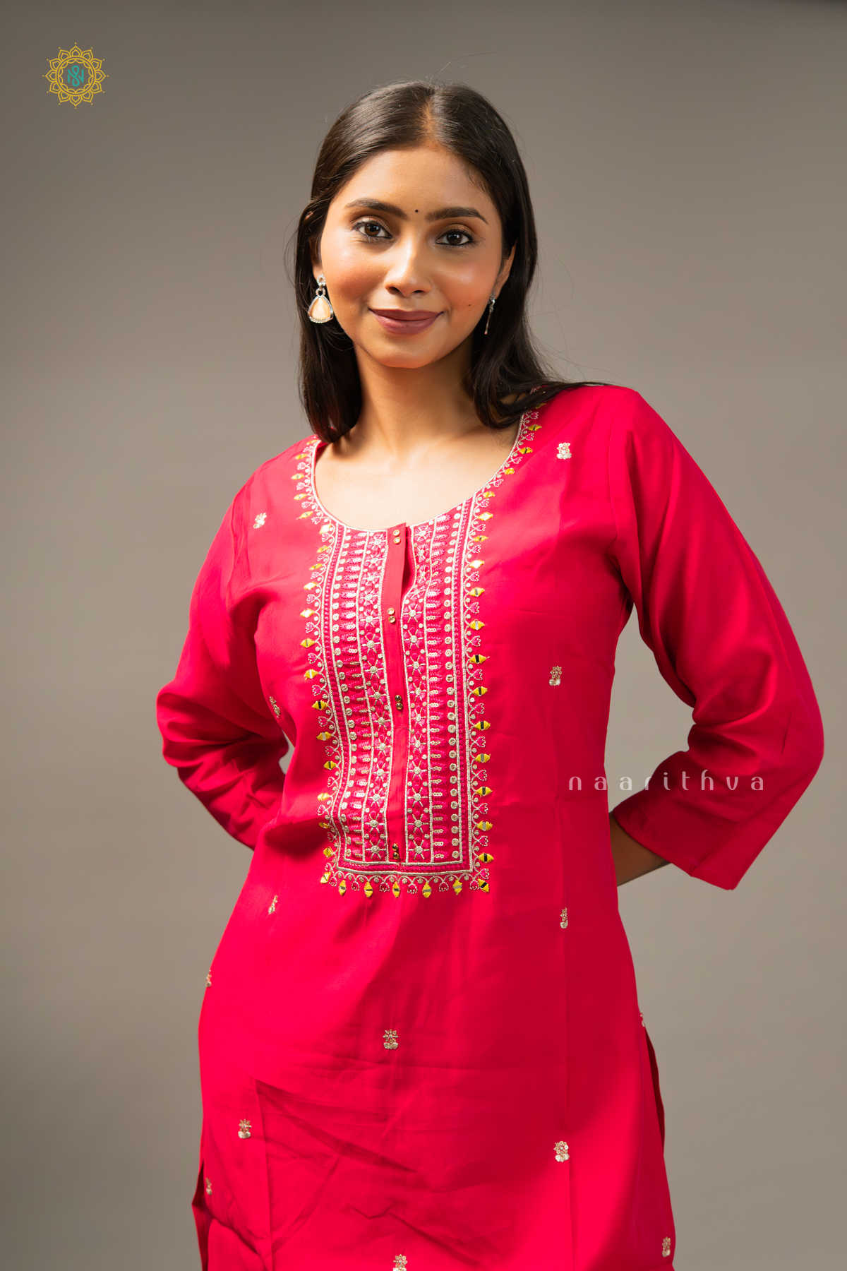 PINK - SILK 3PC SALWAR SUIT WITH TOP, BOTTOM & DUPPATA