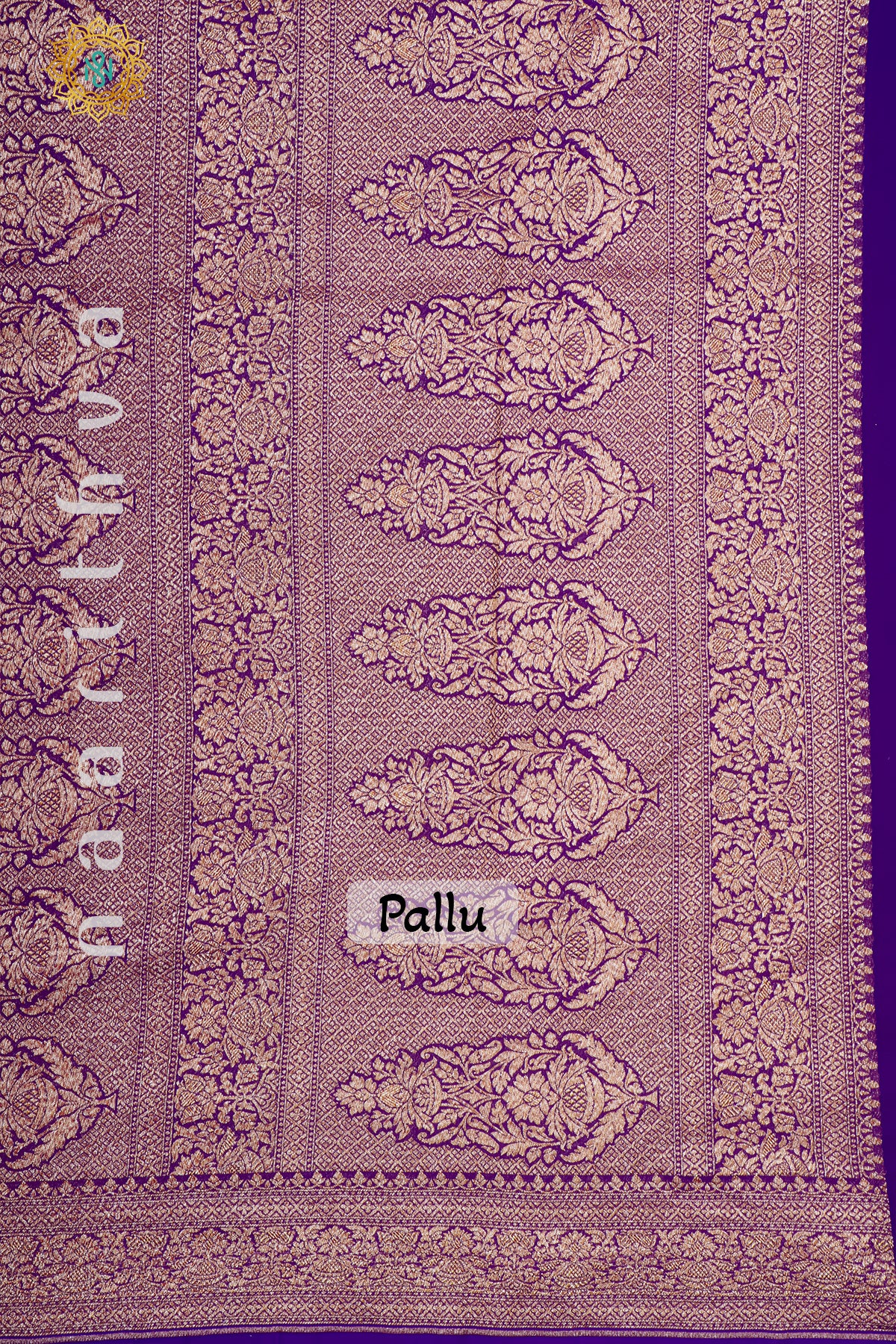 PINK WITH VIOLET - PURE HANDLOOM KHADDI GEORGETTE BANARAS