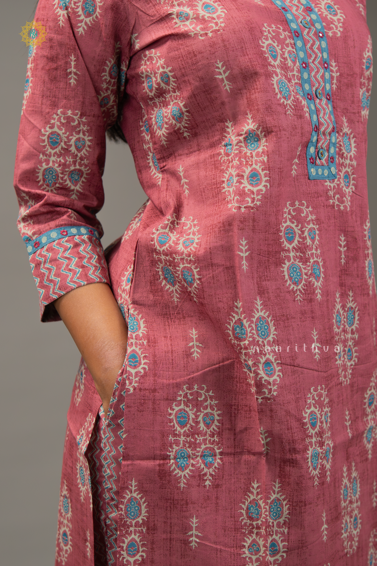 ROUGE PINK - 2PC SALWAR SUIT WITH PRINTED TOP & BOTTOM