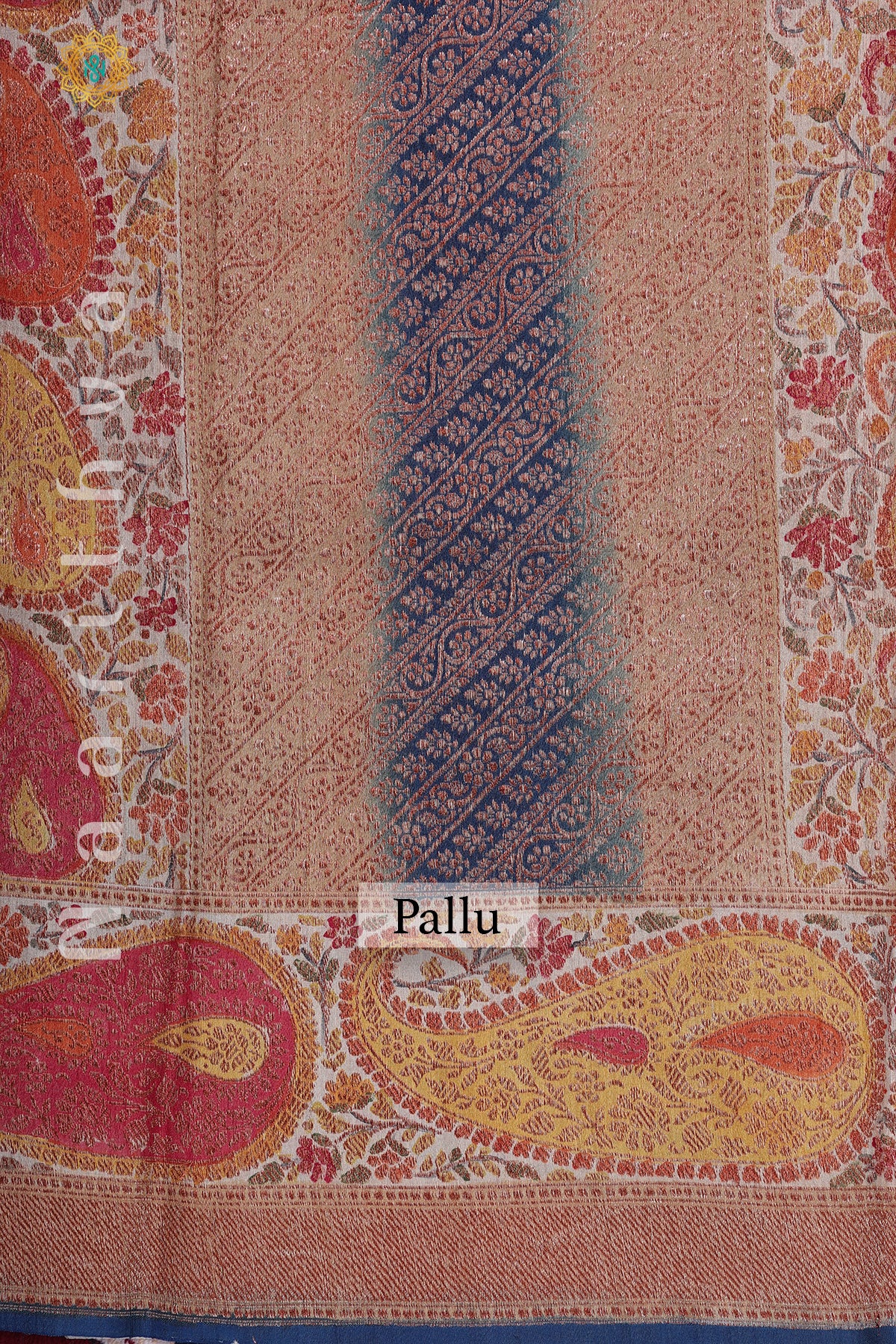 GERMAN BLUE - PURE HANDLOOM TUSSAR SILK