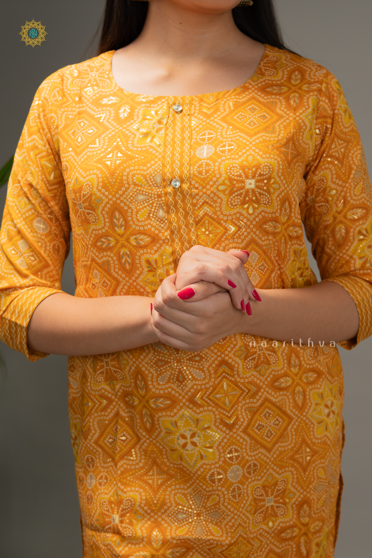 ORANGE - COTTON 3PC SALWAR SUIT WITH PRINTED TOP, BOTTOM & DUPATTA