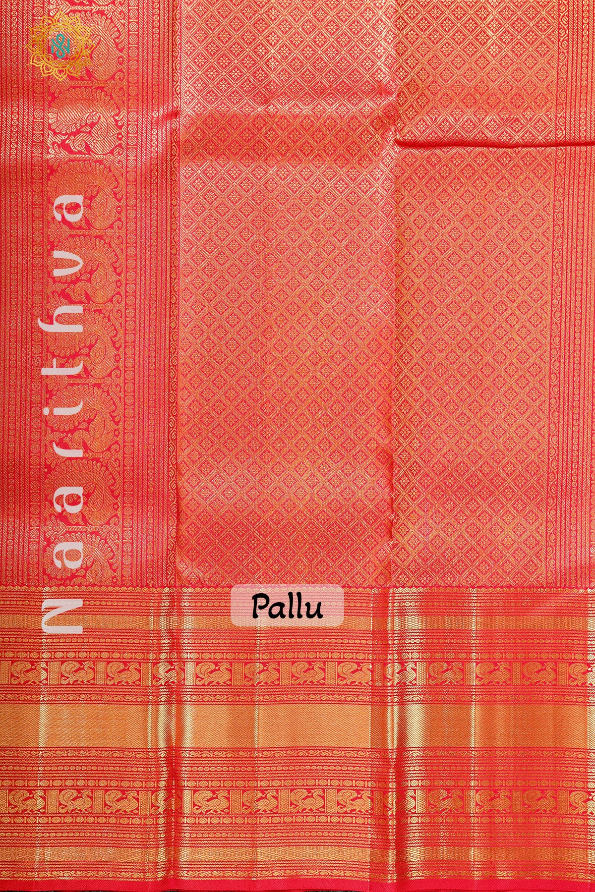 GOLDISH BROWN WITH RED - PURE KANJIVARAM SILK