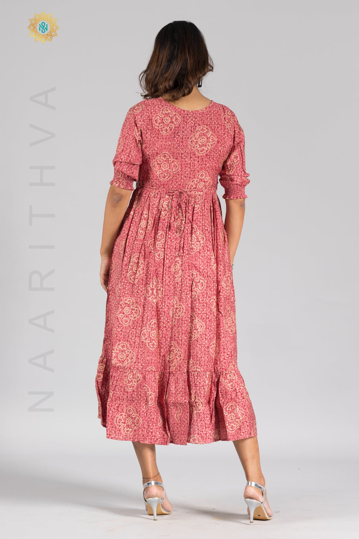 UMBRELLA PATTERN FOIL PRINTED DOUBLE LAYERED KURTI