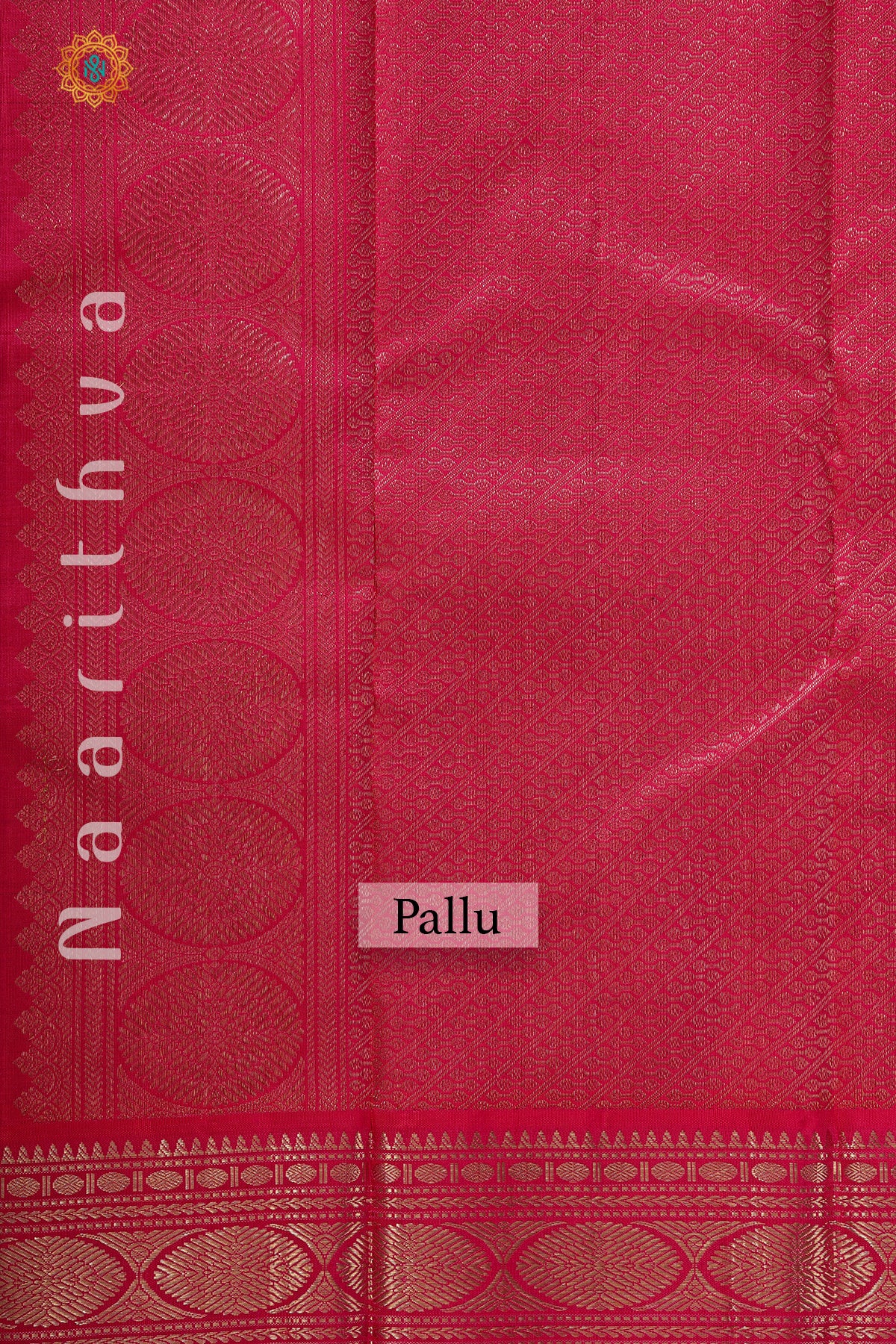 BOTTLE GREEN WITH PINK & YELLOW - PURE KANJIVARAM SILK