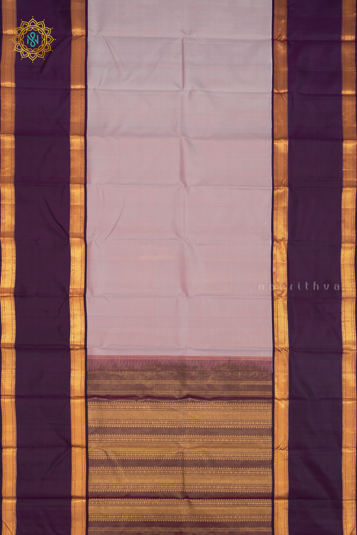 PEACH WITH WINE - PURE KANJIVARAM SILK