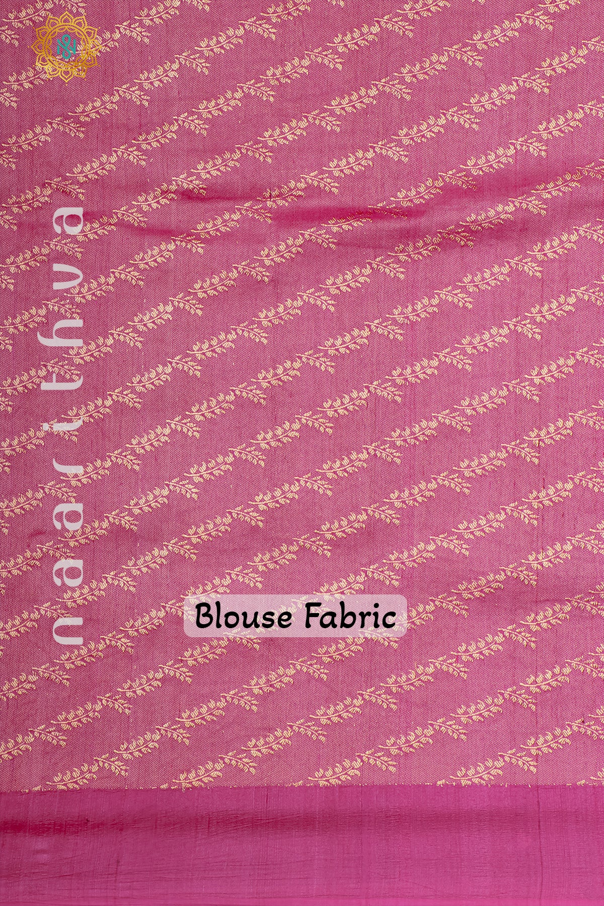 BLUE WITH OFF WHITE & RANI PINK - PURE HAND PAINTED TUSSAR GEORGETTE